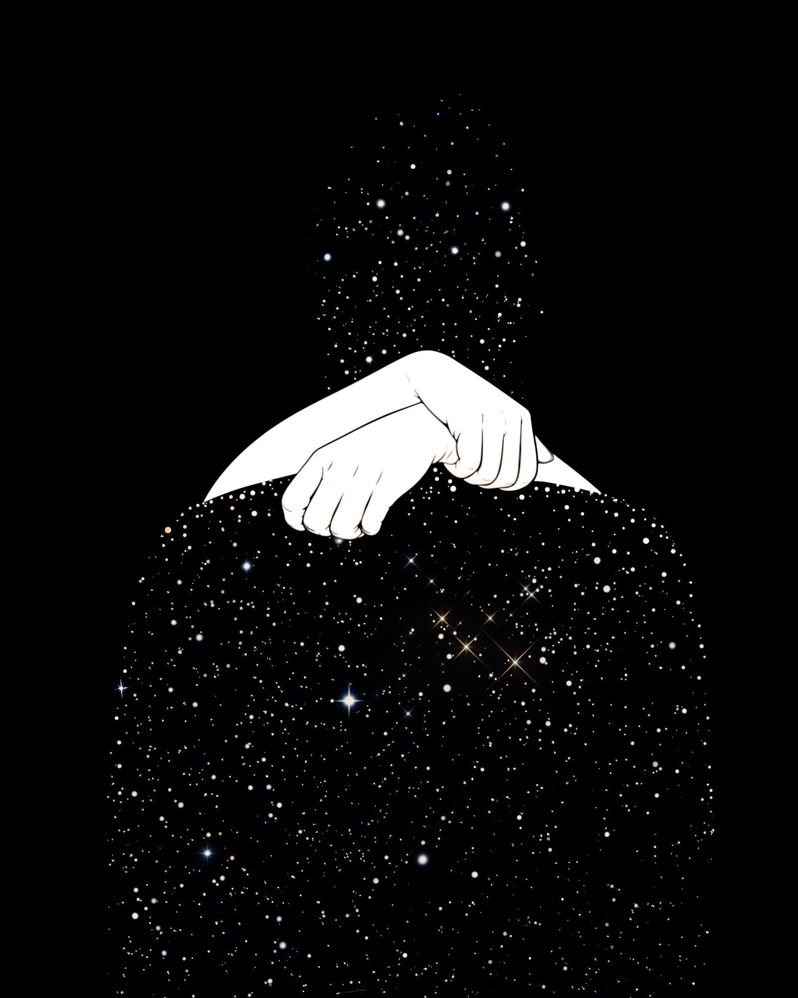 Black and white art print with a galaxy image