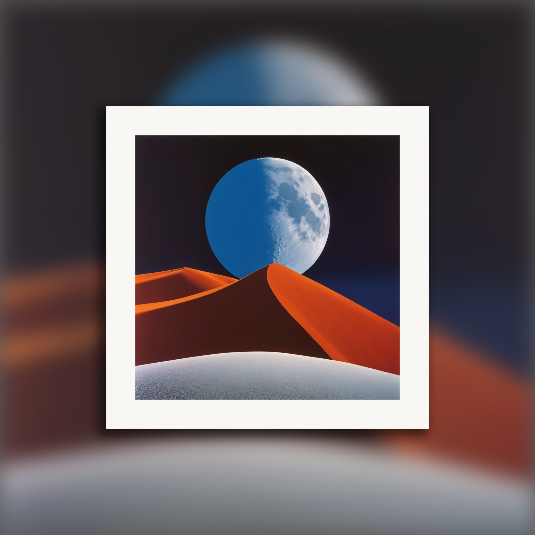 Images colorées et abstraites, capturant des compositions géométriques dans les paysages, Lune - Affiche