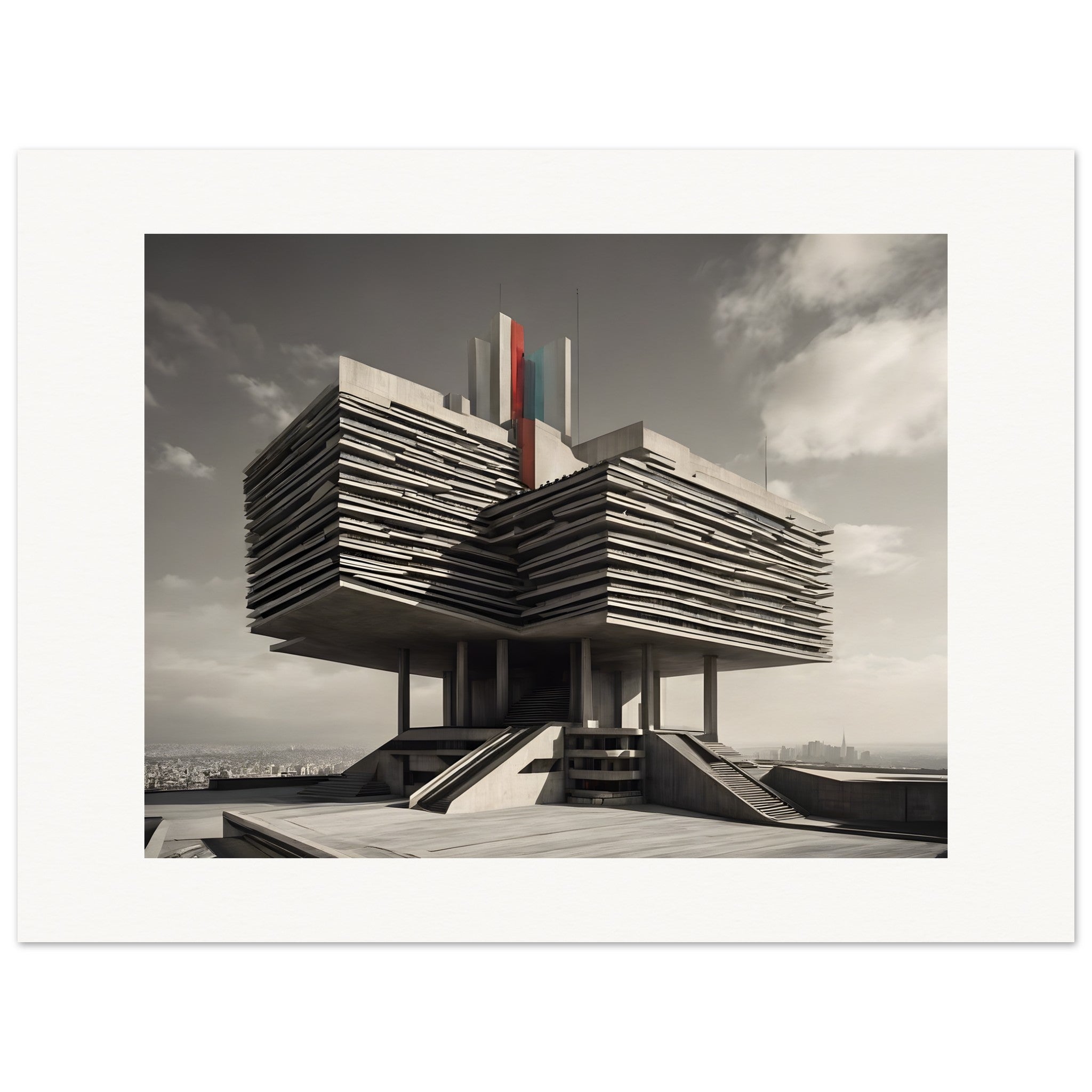 Bande déssinée mystique , Brutalist architecture, city - Affiche