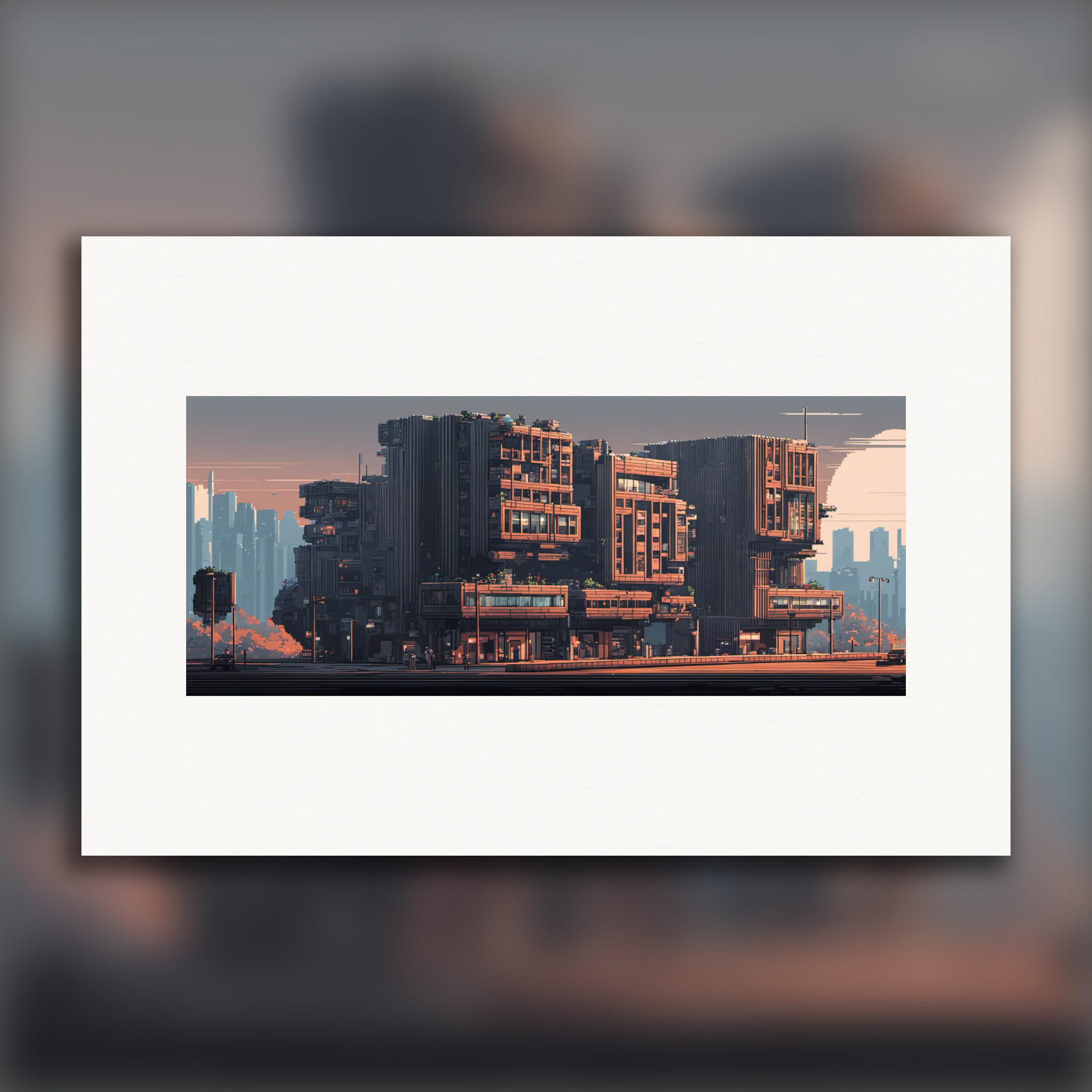 Pixel art, Architecture brutaliste - Affiche