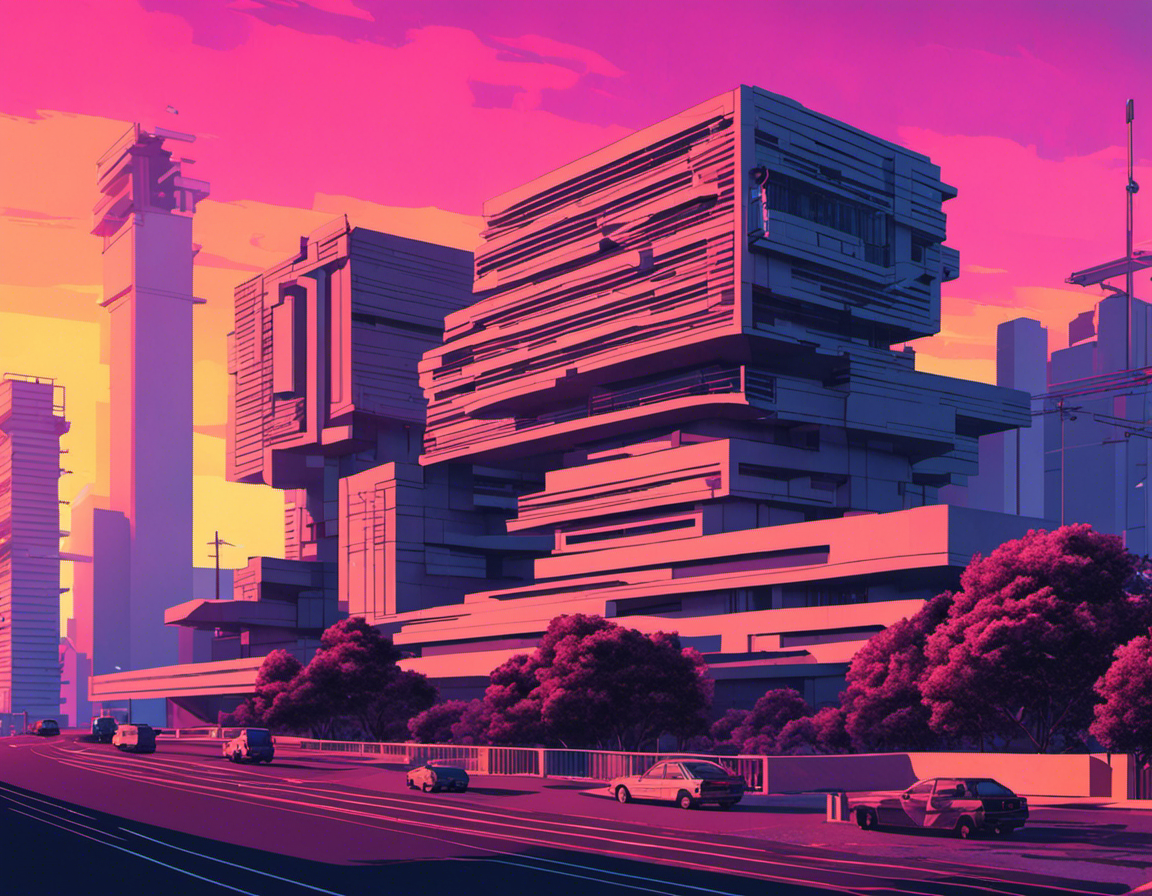 Vaporwave, Architecture brutaliste - Affiche