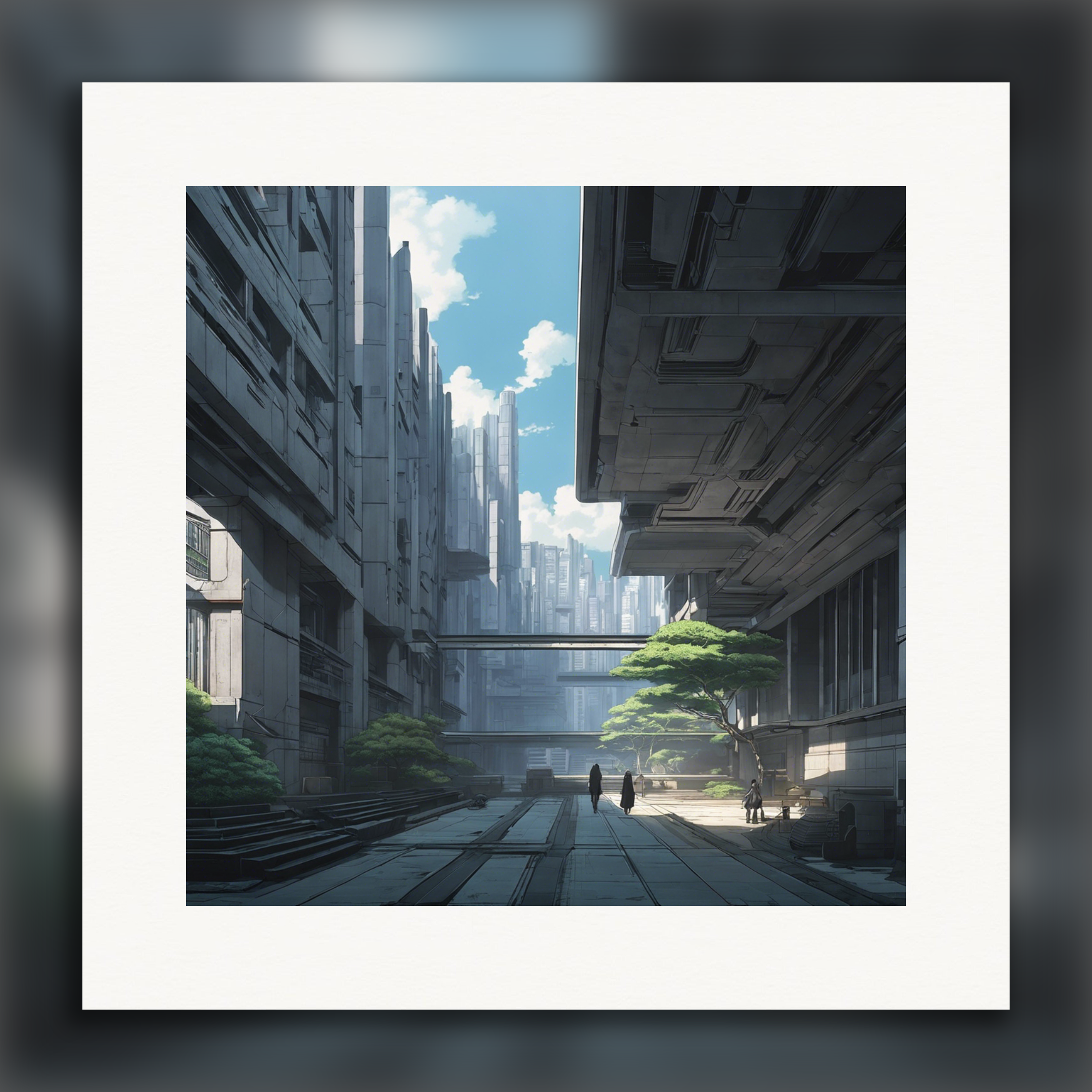 Ghost in the shell, architecture brutaliste - Affiche