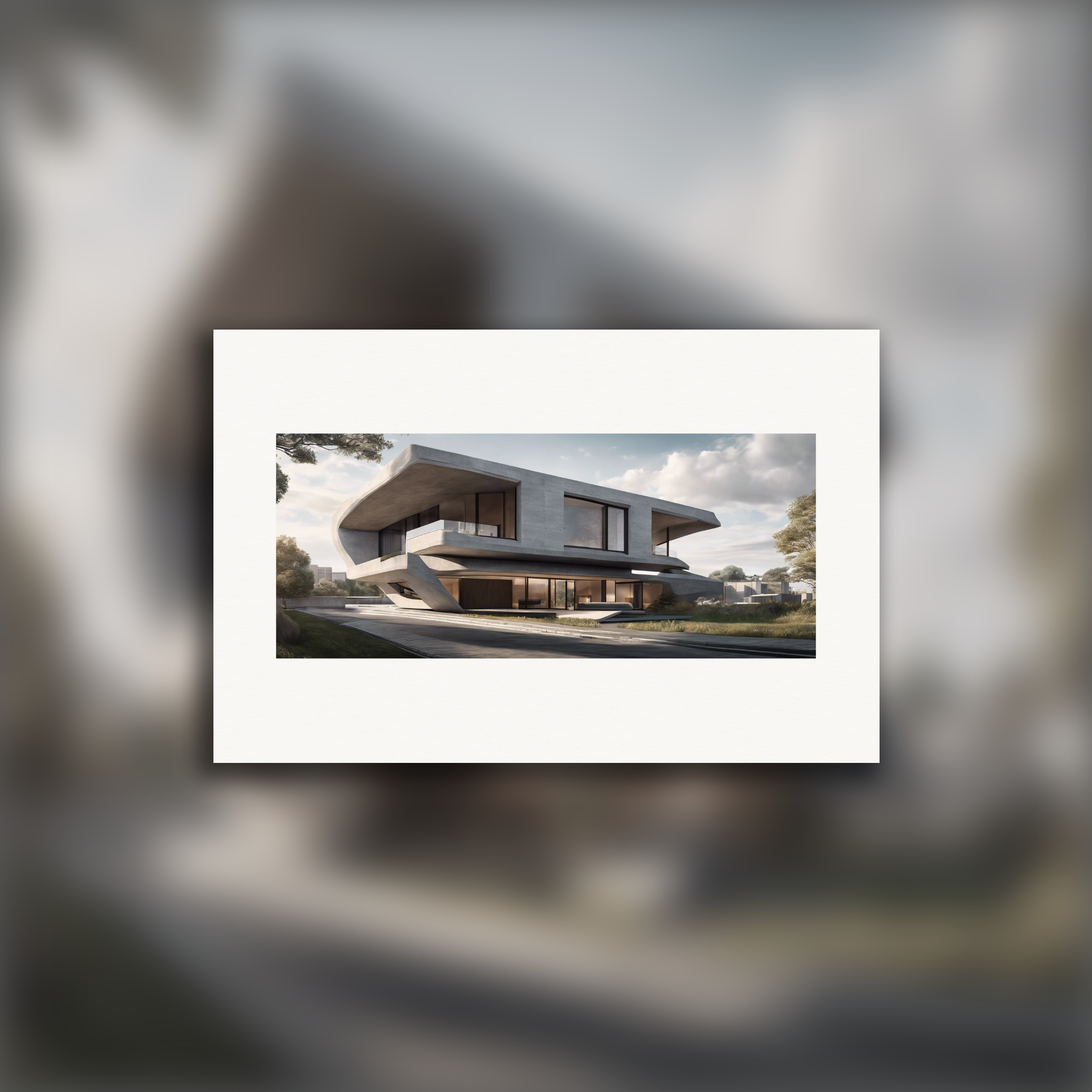 Architecture brutaliste, maison - Affiche