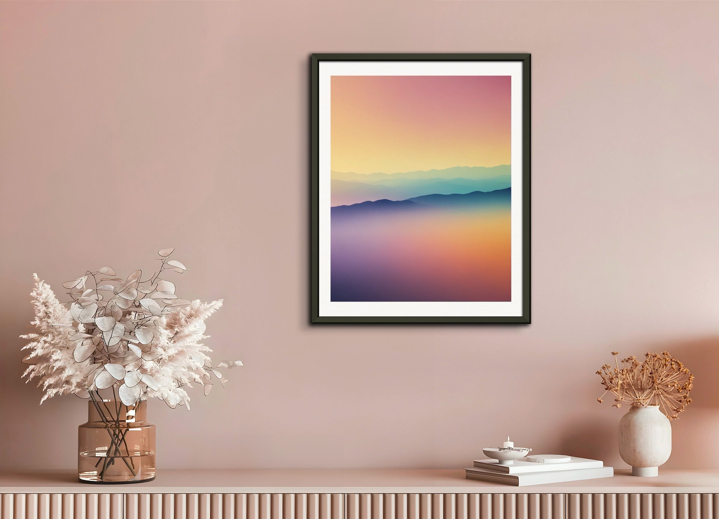 Poster with metal frame: Soothing Abstract Gradients, Snowboard