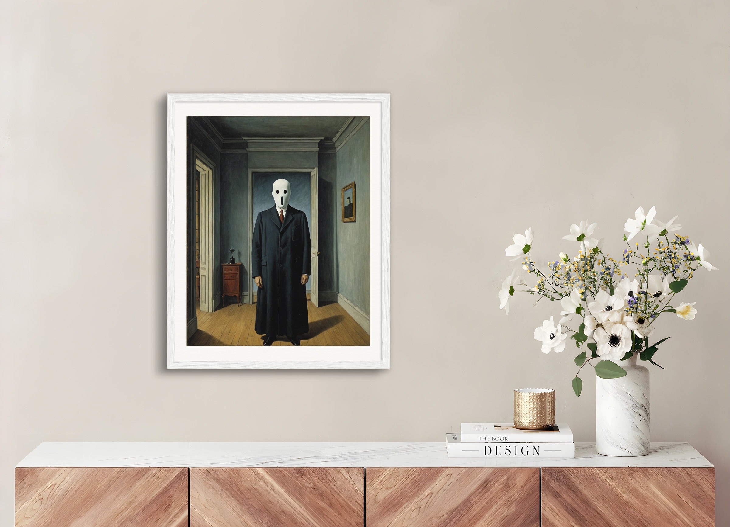 Poster with wood frame: Belgian surrealism, A Ghost