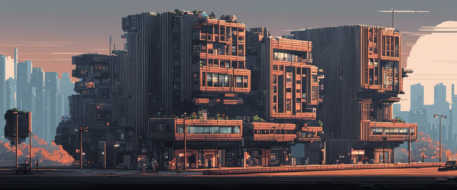 Pixel art, Architecture brutaliste - Affiche