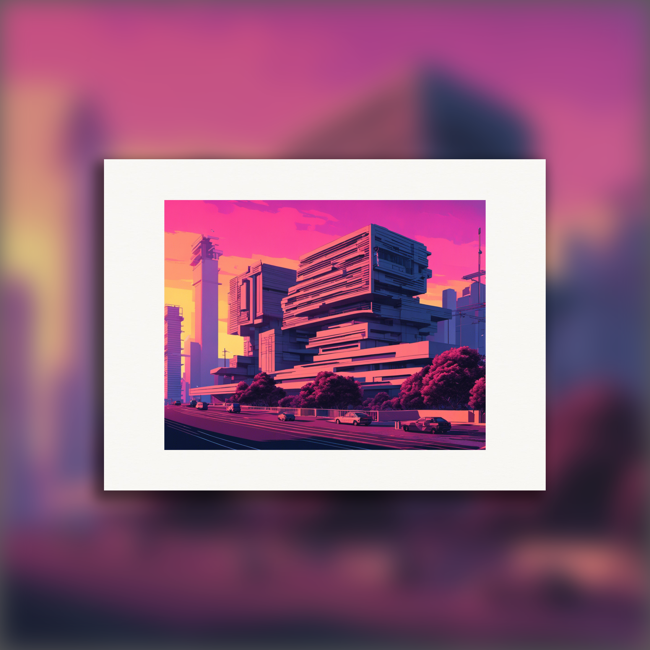 Vaporwave, Architecture brutaliste - Affiche