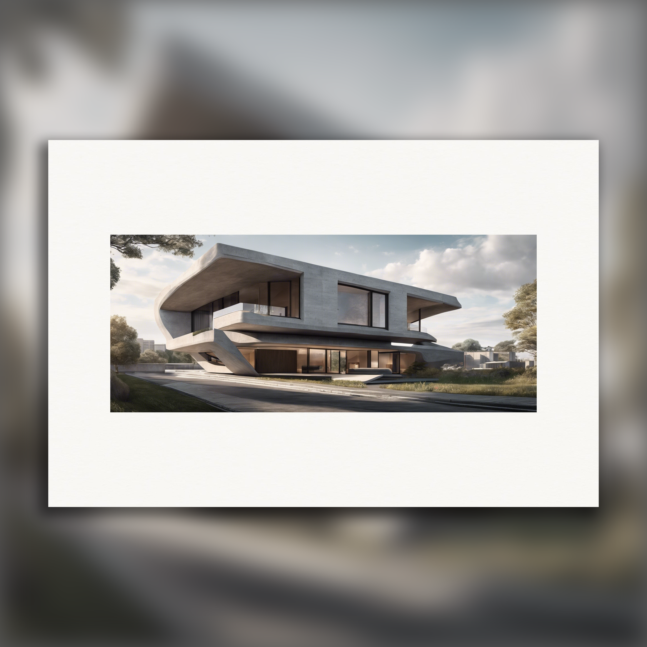 Architecture brutaliste, maison - Affiche