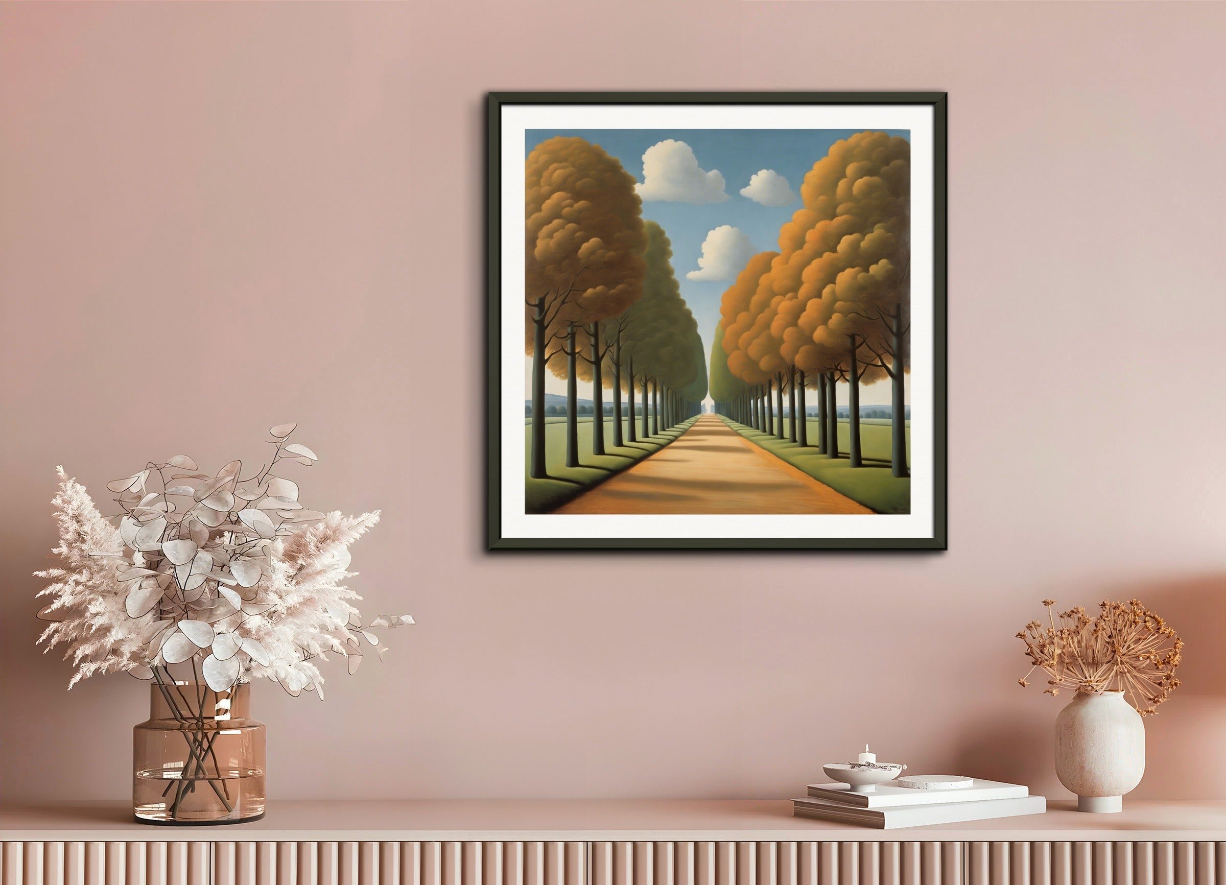 Poster with metal frame: Belgian surrealism, Road