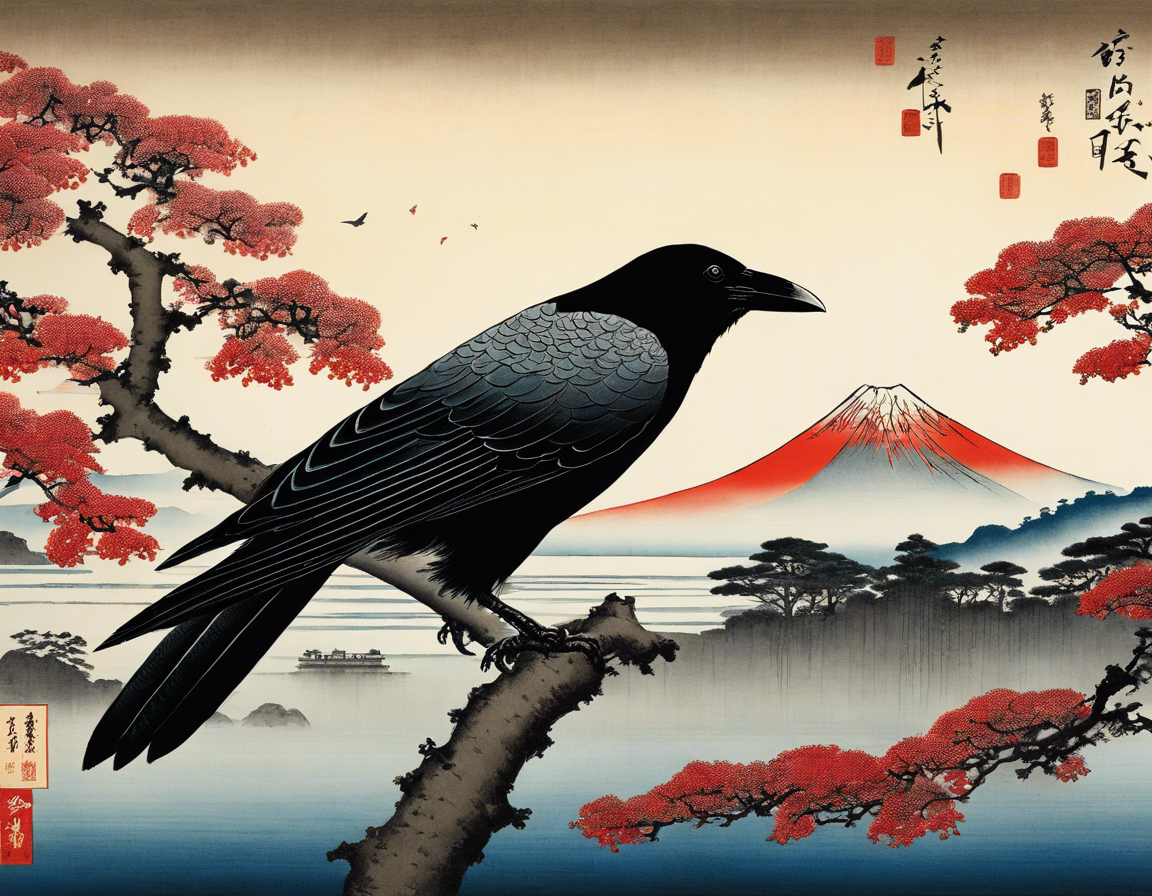 Vues poétiques ukiyo-e, moments fugaces, Corbeau - Affiche