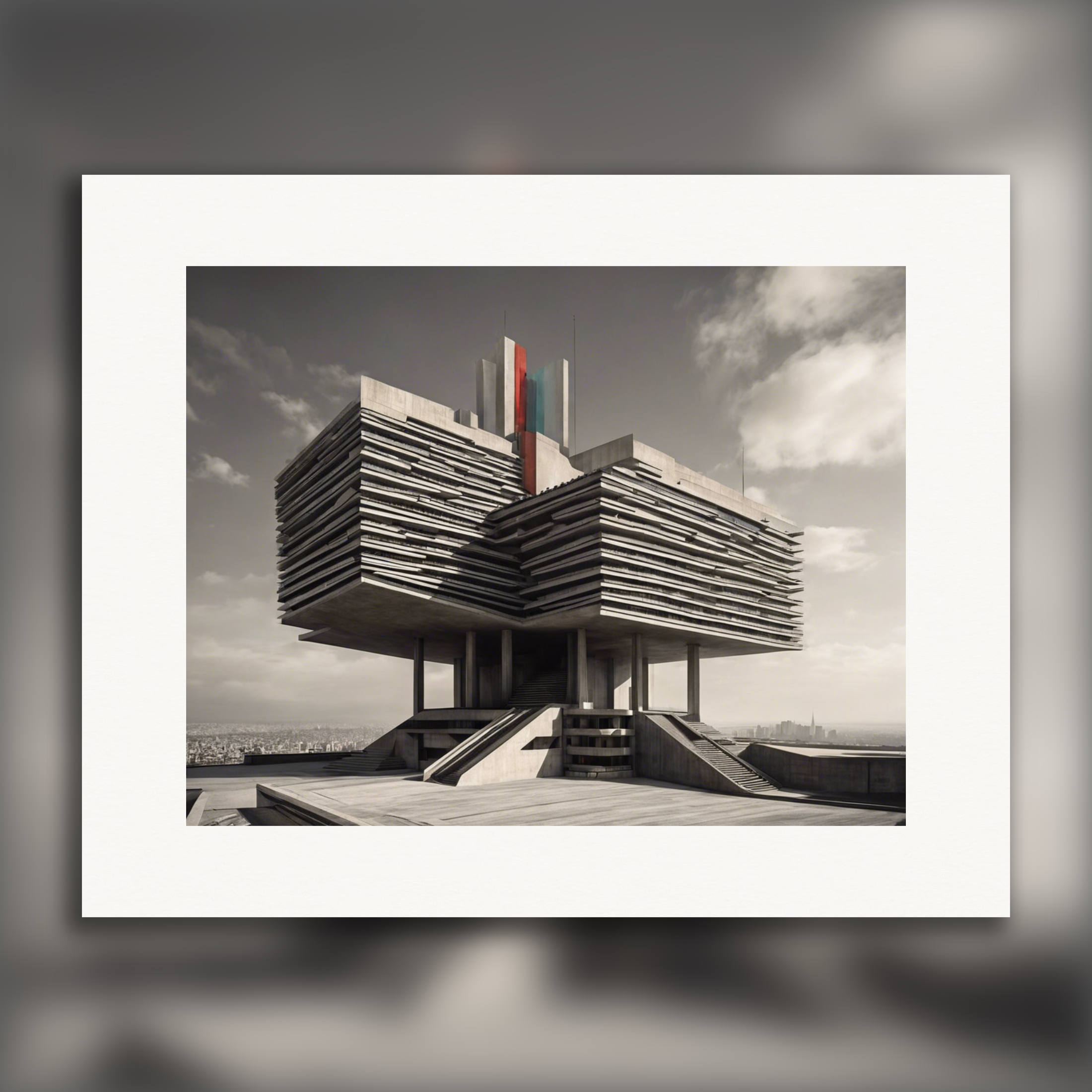 Bande déssinée mystique , Brutalist architecture, city - Affiche