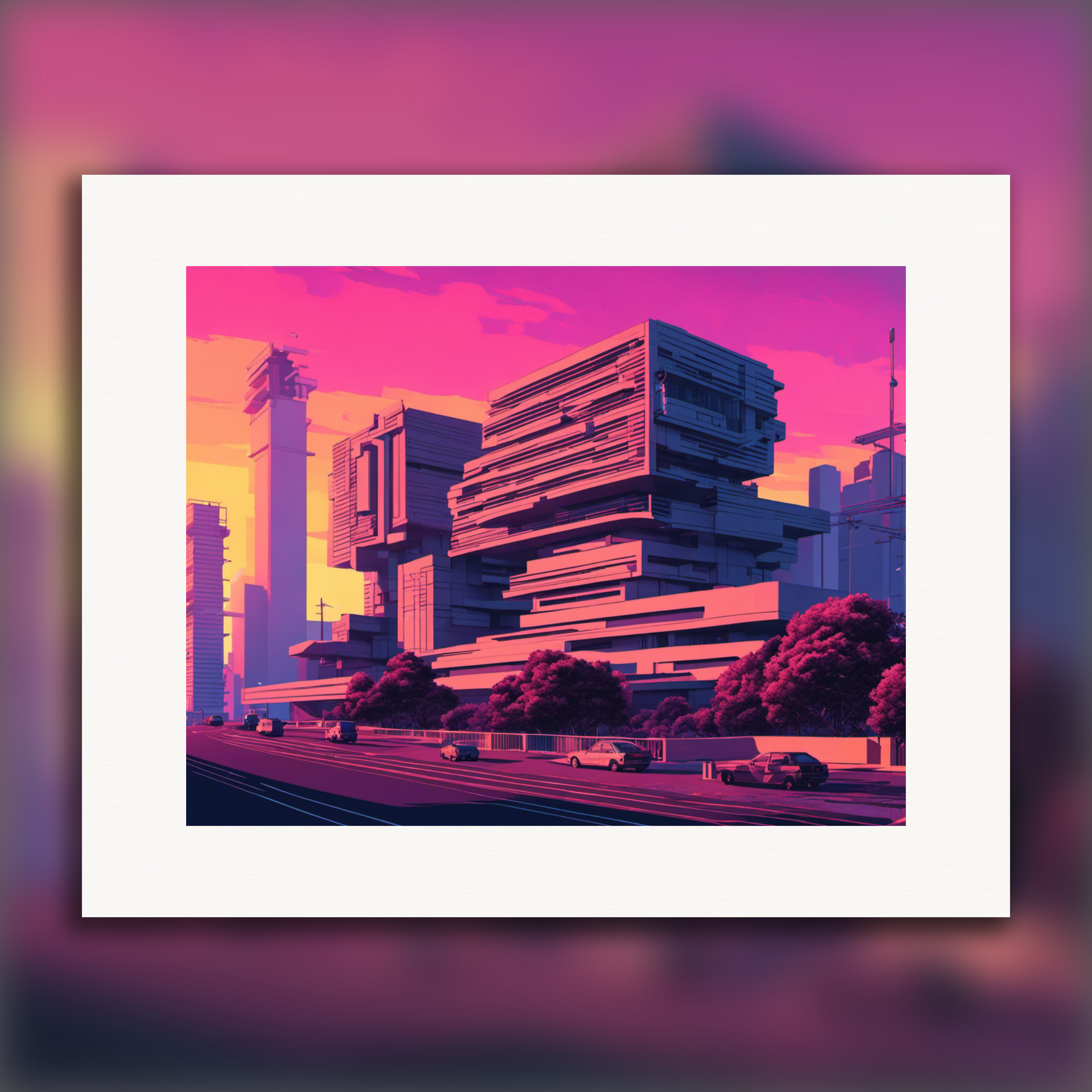 Vaporwave, Architecture brutaliste - Affiche