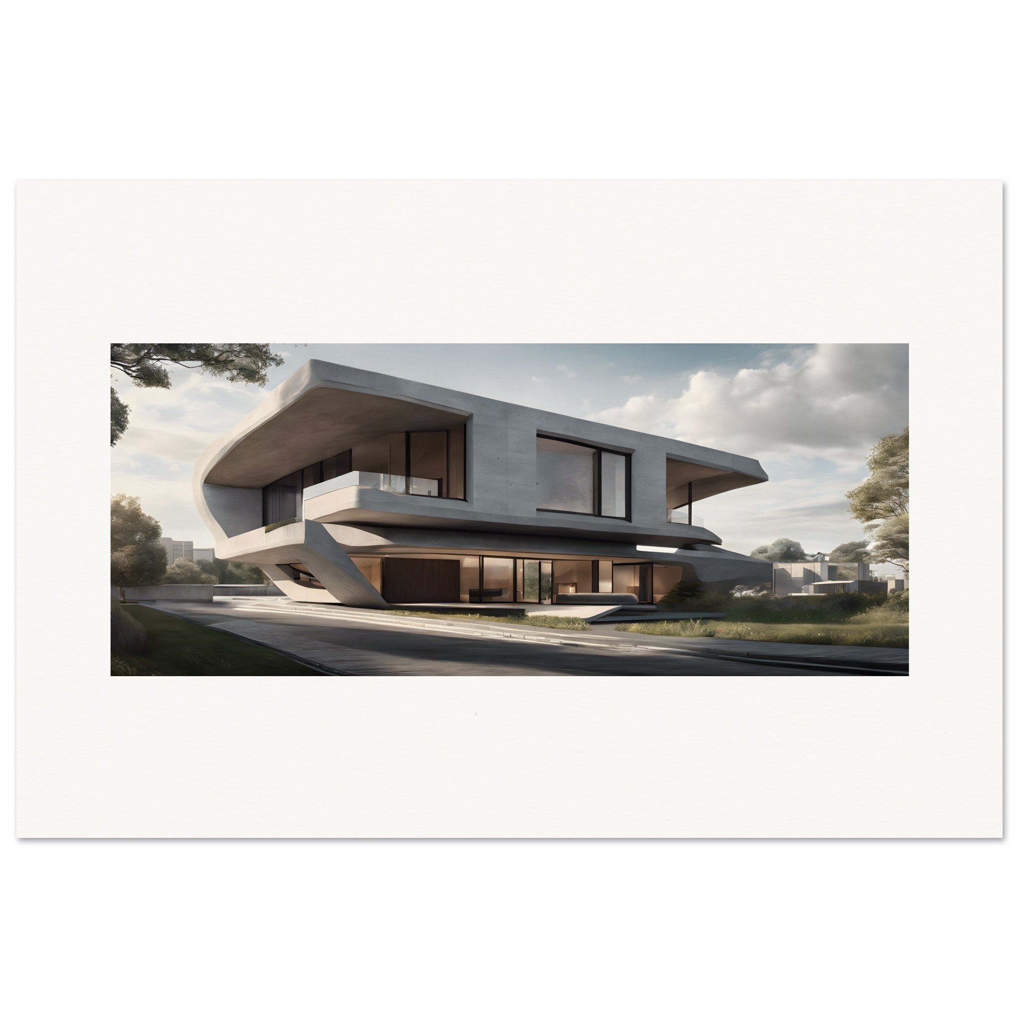 Architecture brutaliste, maison - Affiche