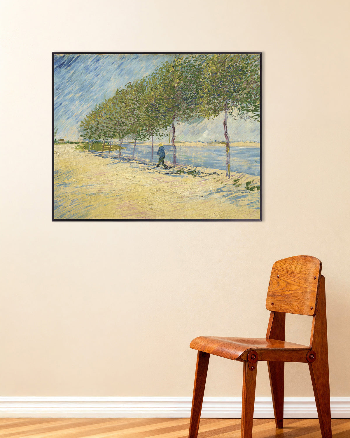 Poster Le long de la Seine (1887), de Vincent van Gogh, avec un cadre en métal