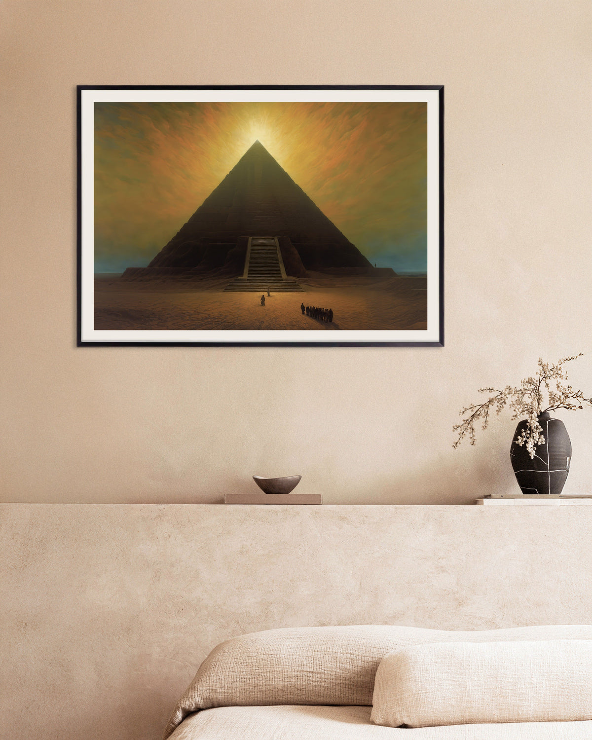 Poster of Atmospheric, dark and mystical, The Great Pyramid - Poster, with metal frame