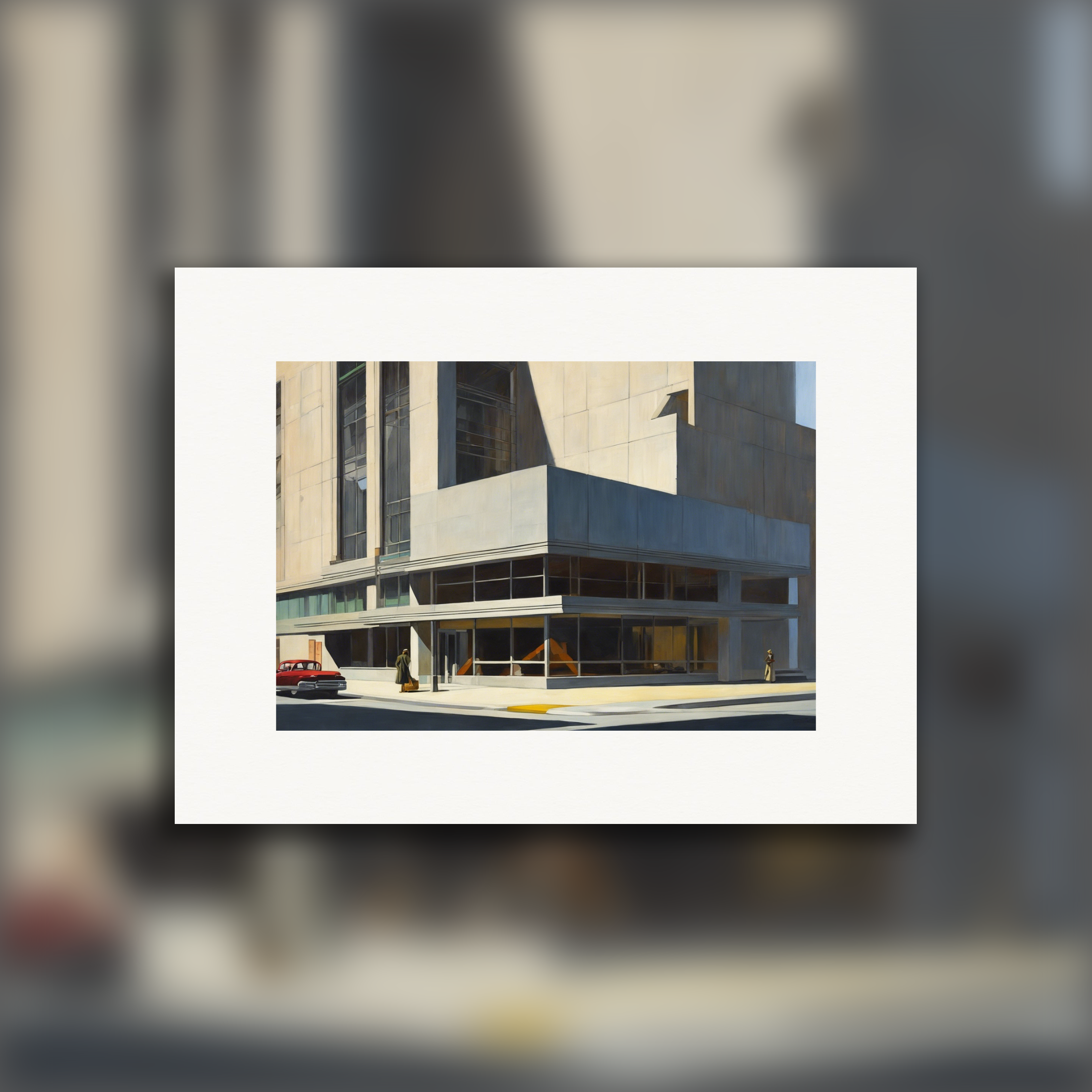 Peinture américaine réaliste du XXème siècle, Architecture brutaliste - Affiche