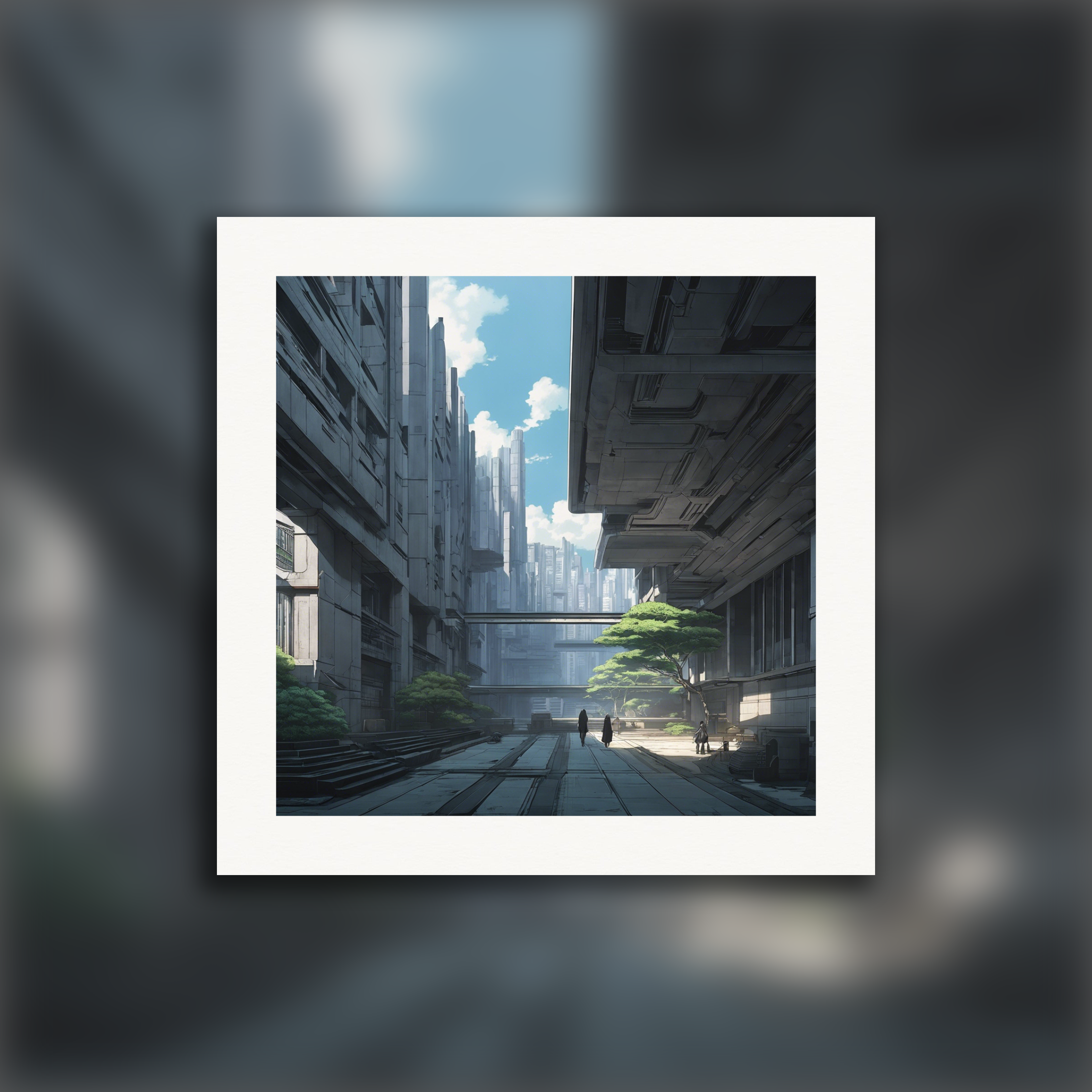 Ghost in the shell, architecture brutaliste - Affiche
