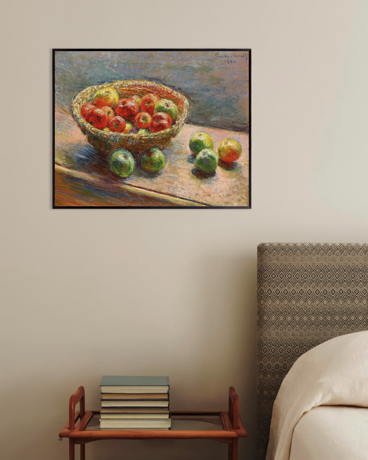 Affiche Le Panier de pommes (1880) de Claude Monet, avec un cadre en métal