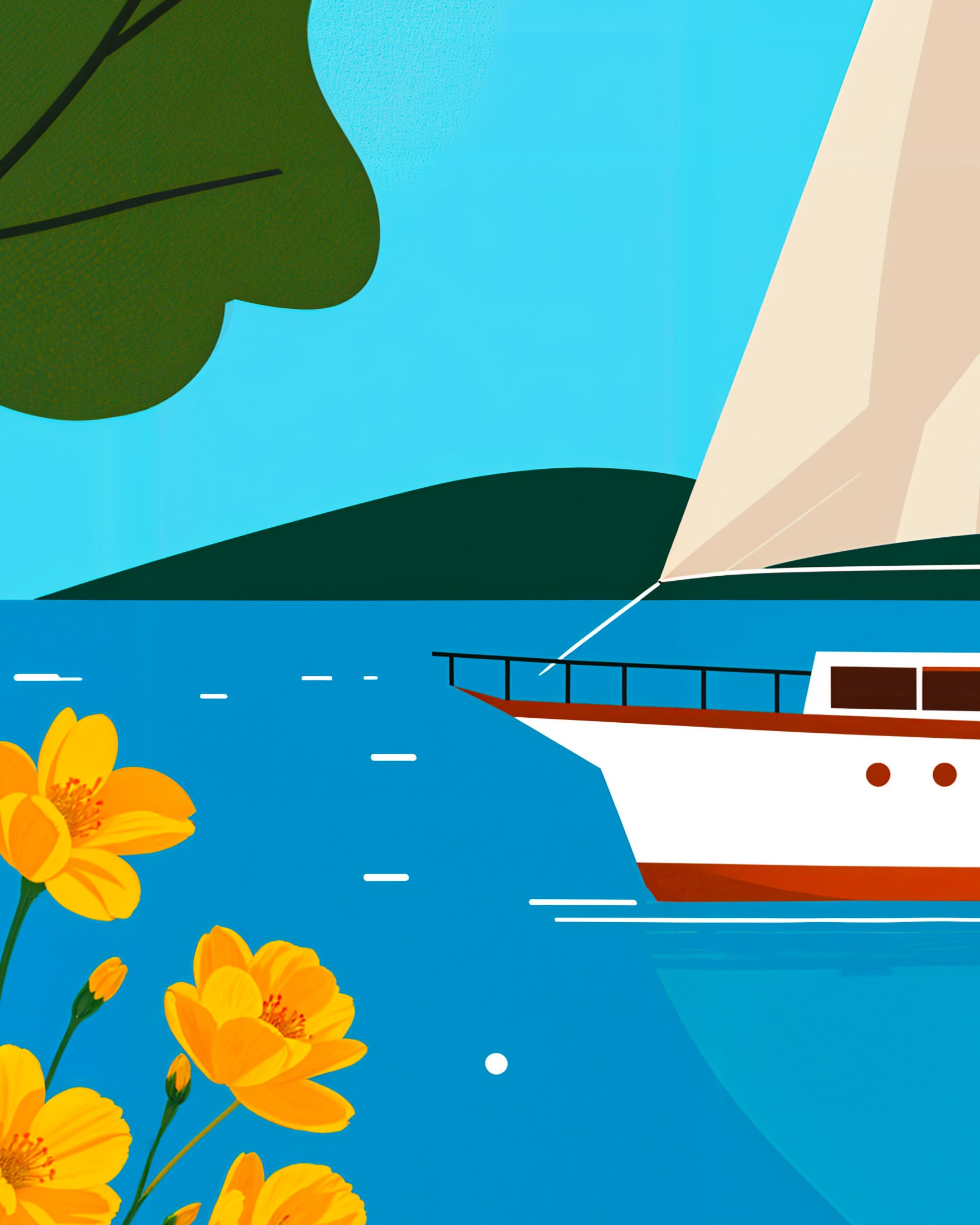 Bateau à voile - Affiche