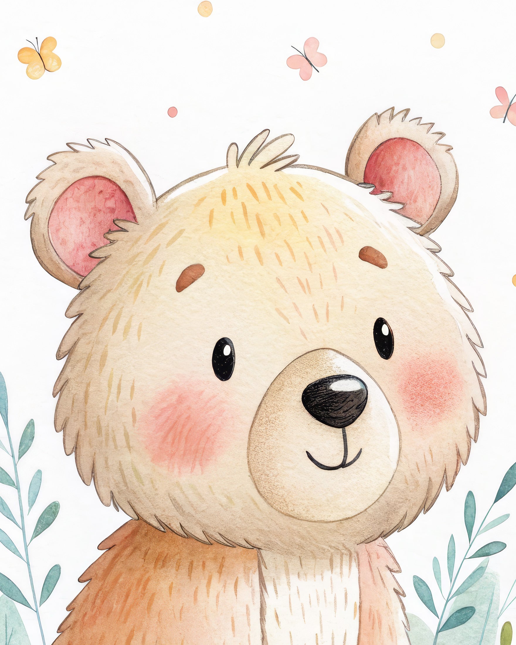 Ours Mignon - Affiche Murale pour Chambre d'Enfant