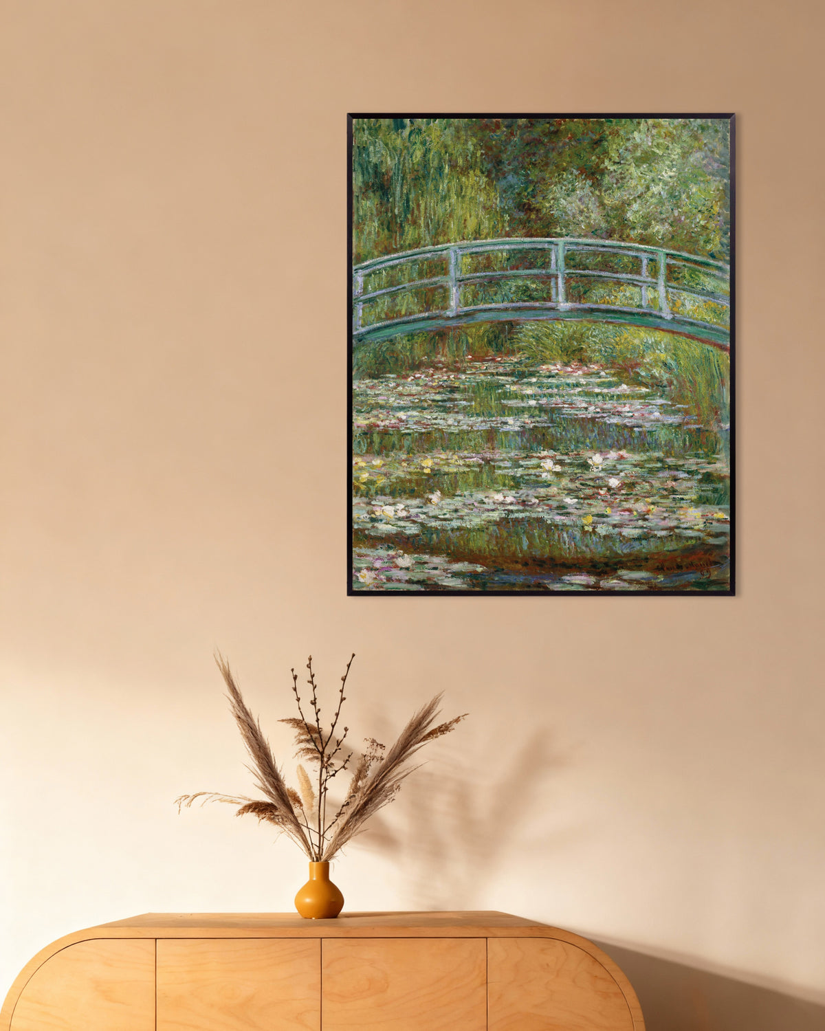 Affiche Pont sur le bassin aux nymphéas (1899) de Claude Monet, avec un cadre en métal
