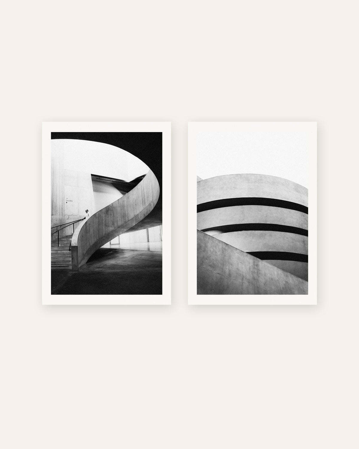 Affiches brutalistes, lot de 2 : courbes de béton, sans cadre