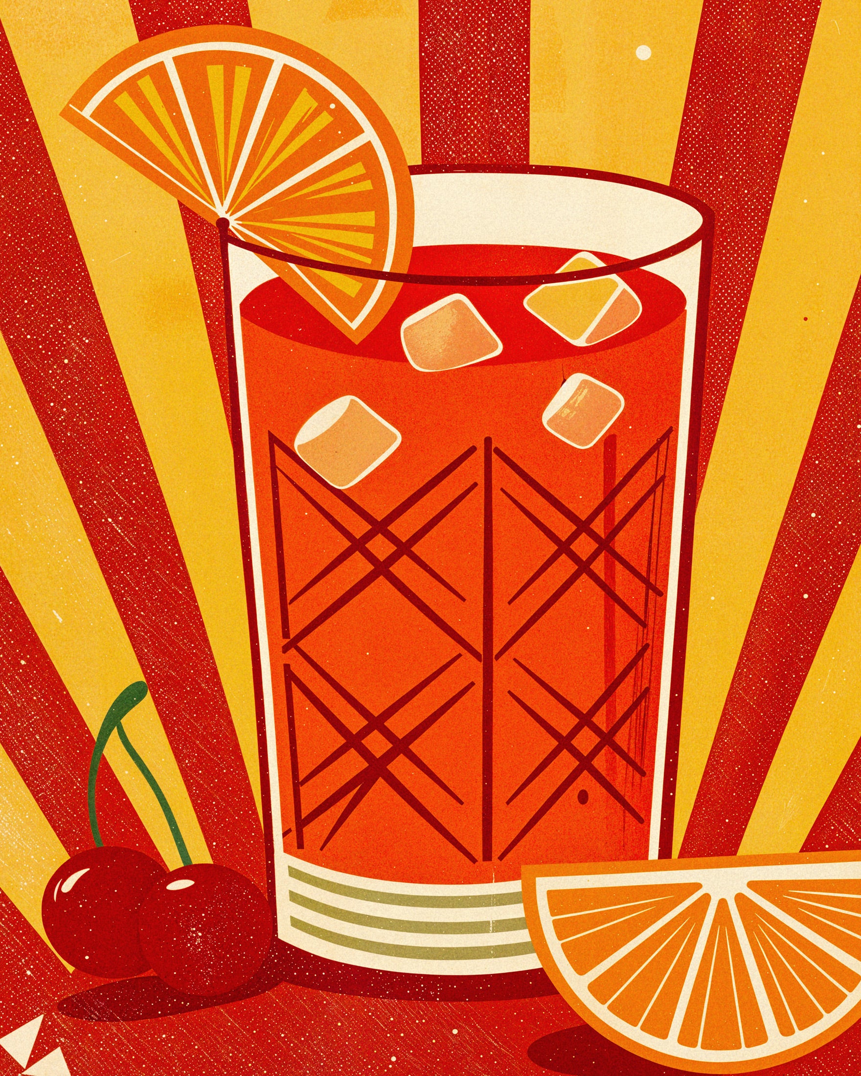 Poster Campari Cocktail - Apéritif Italien Rétro