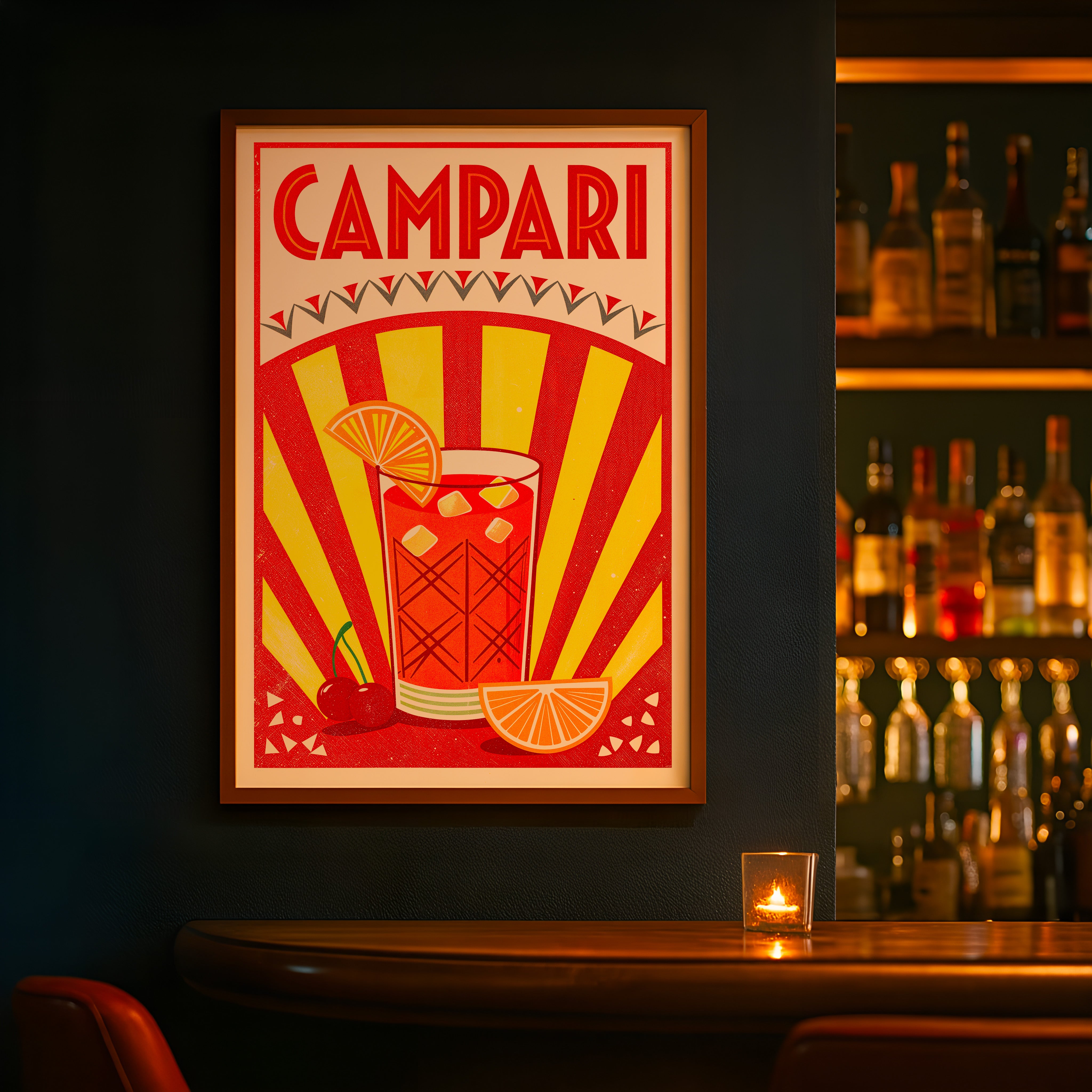 Poster Campari Cocktail - Apéritif Italien Rétro