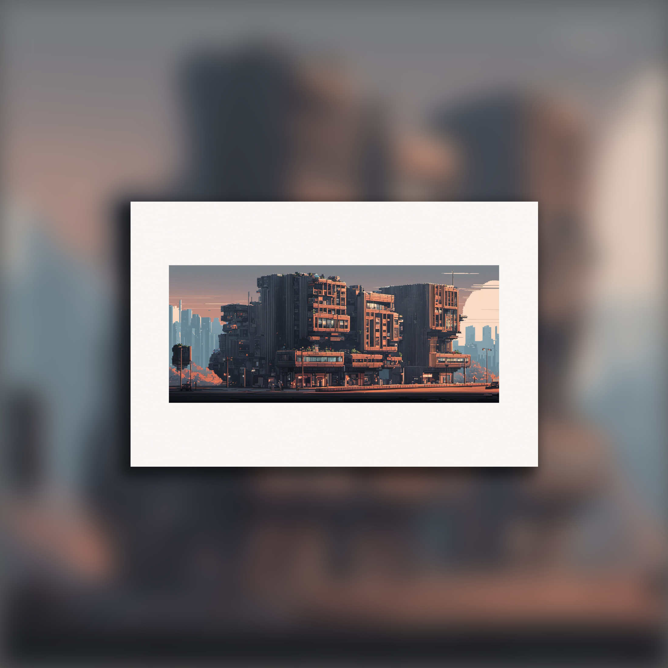 Pixel art, Architecture brutaliste - Affiche
