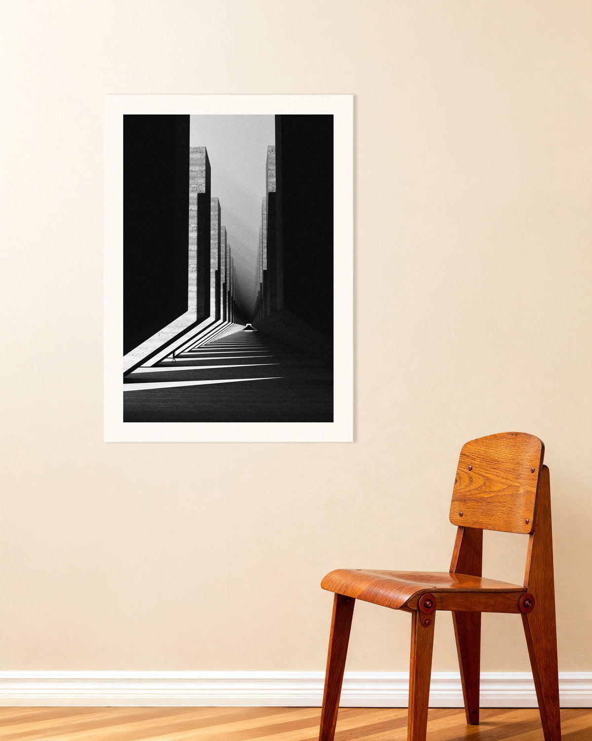 Affiche « Couloir de lumière et de béton »