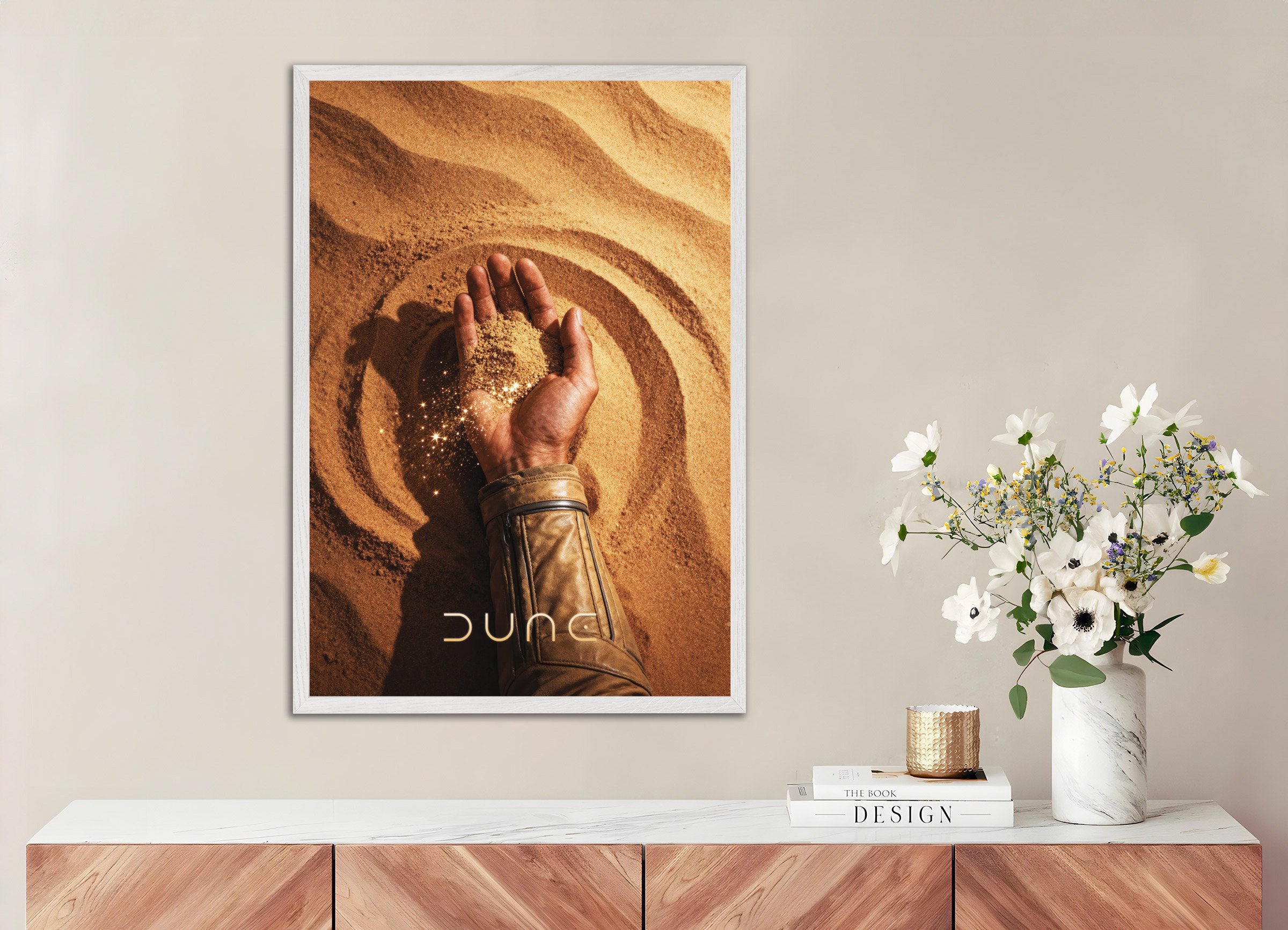 Poster Main de Désert, Dune, Affiche d'Art Sable Sci-Fi