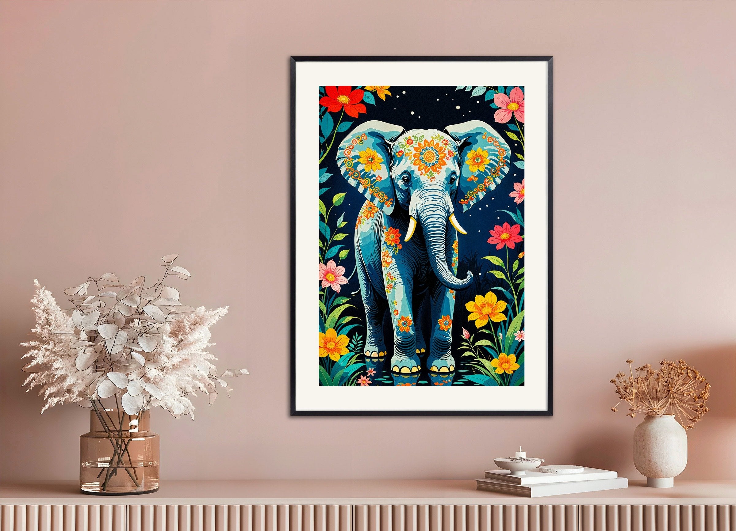 Poster of Elephant poster, with metal frame