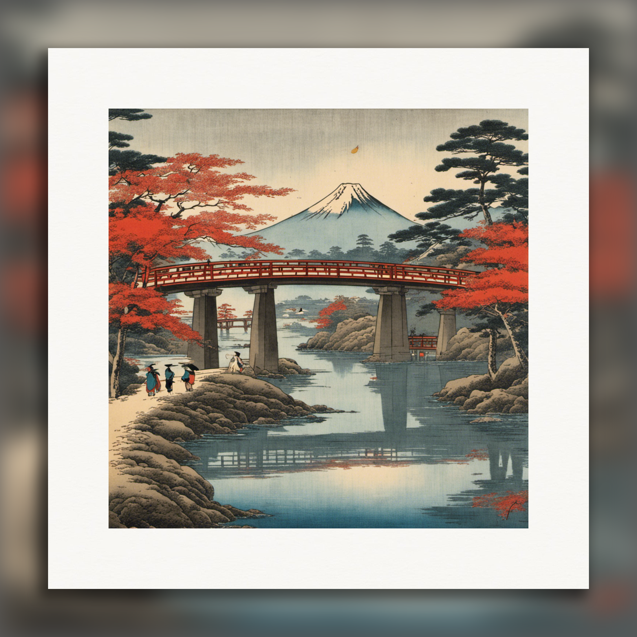 Atmosphère Hiroshige, Mont Fuji - Affiche
