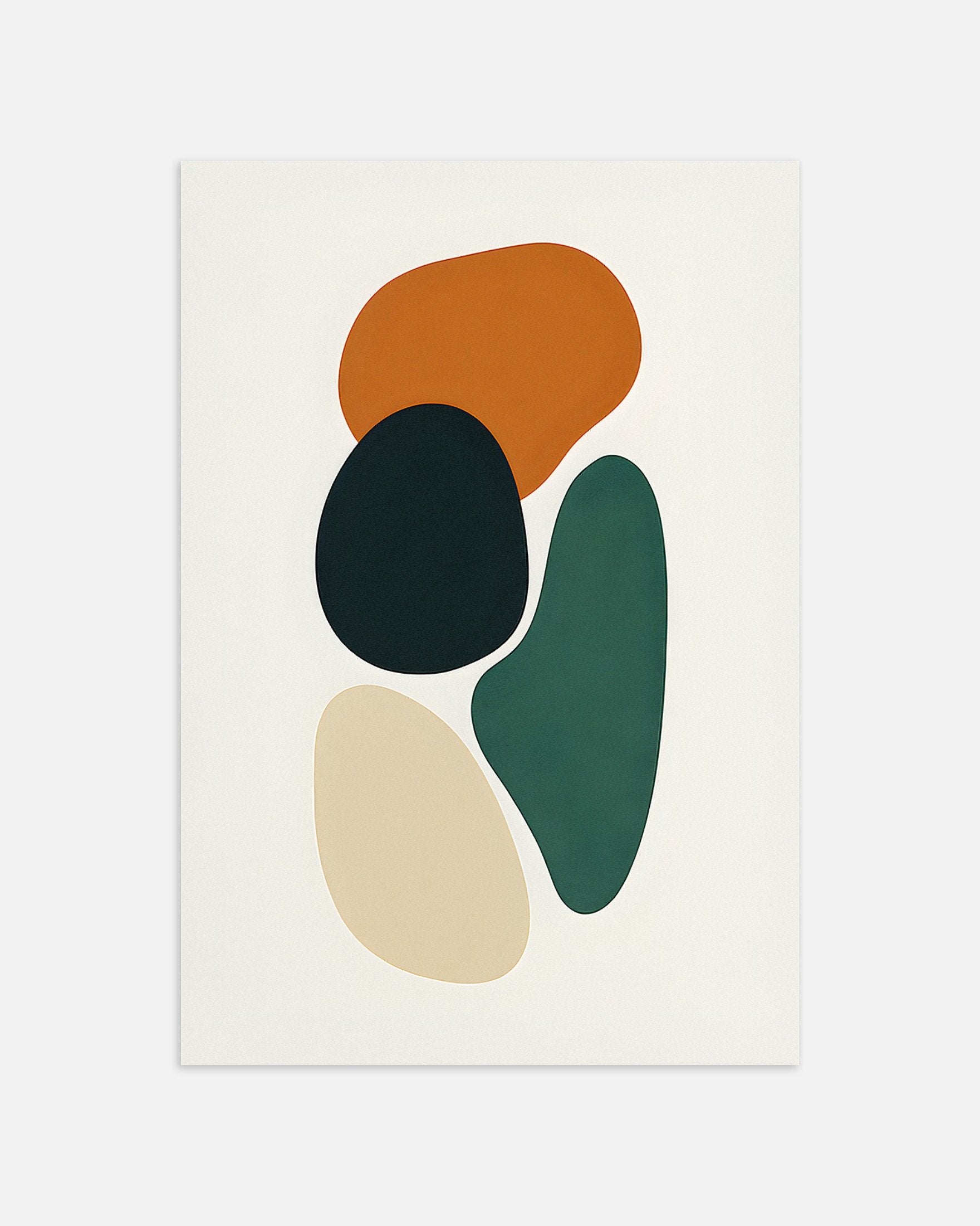 Poster of Four Organic Shapes – Minimalist Abstract Art Print, thumbnail