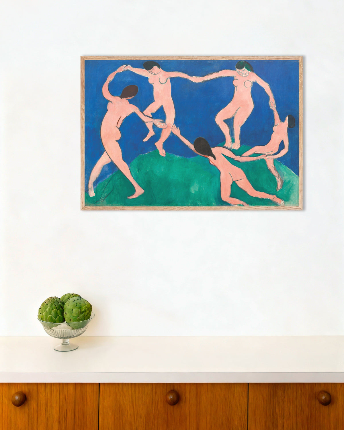 Poster Henri Matisse Le poster La danse (1909), avec cadre en bois naturel