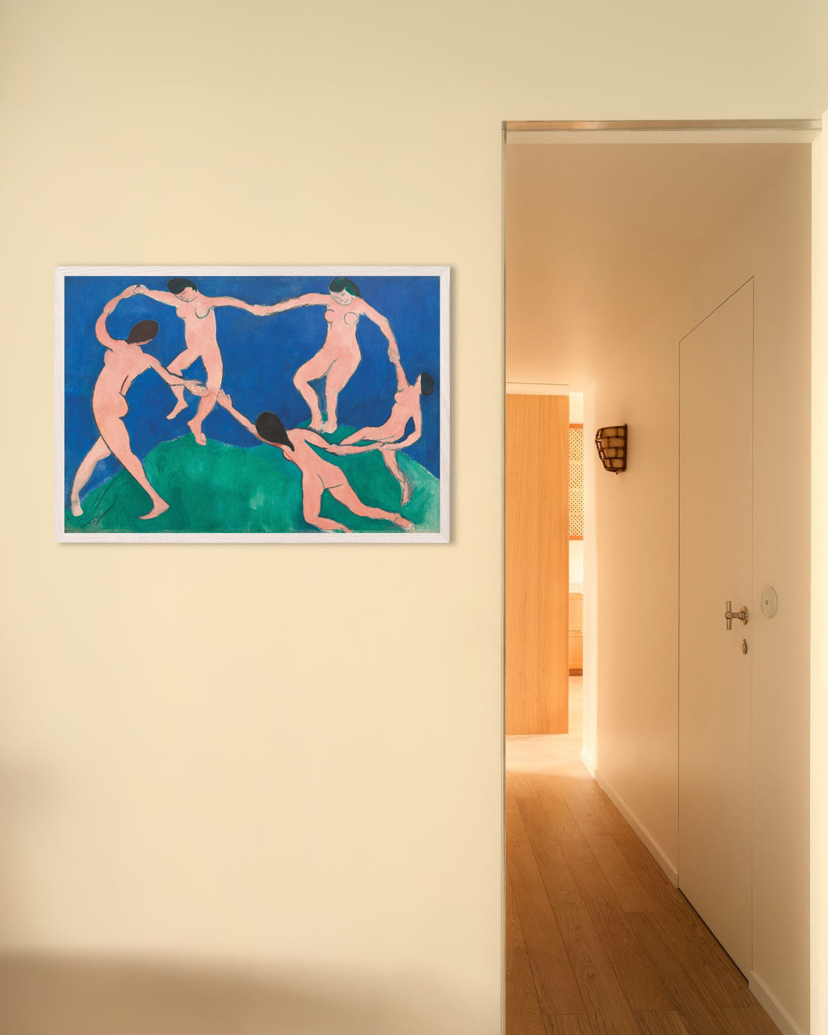 Poster Henri Matisse Le poster La danse (1909), avec cadre en bois blanc