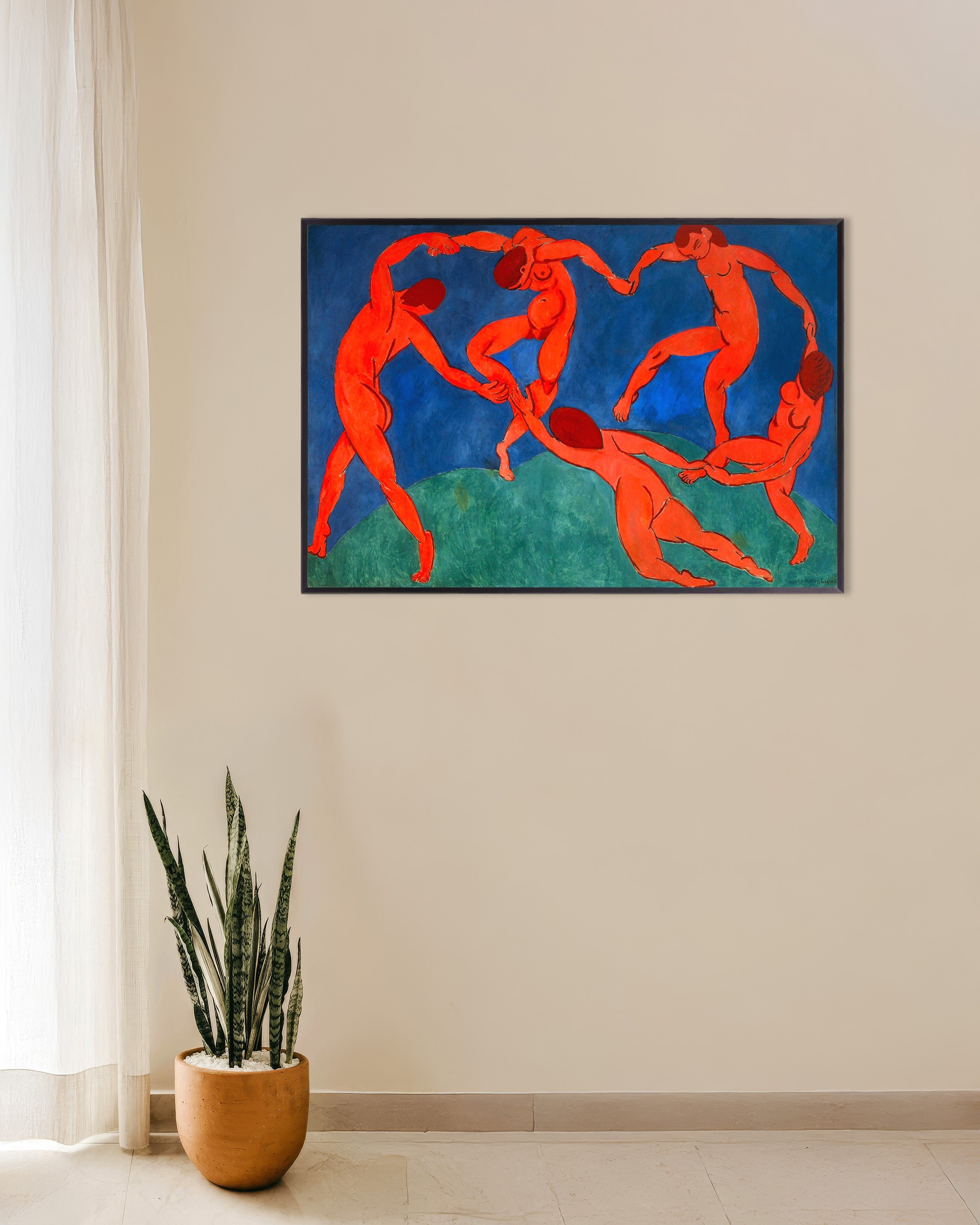 Poster of La danse II (1910) by Henri Matisse, with metal frame