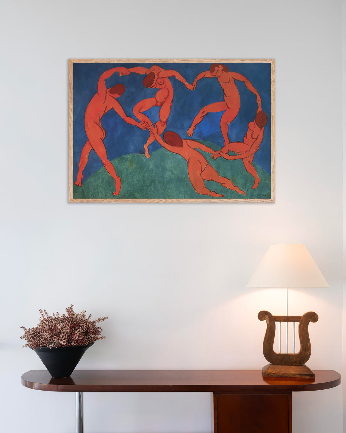 Poster of La danse II (1910) by Henri Matisse - Poster, with natural wooden frame