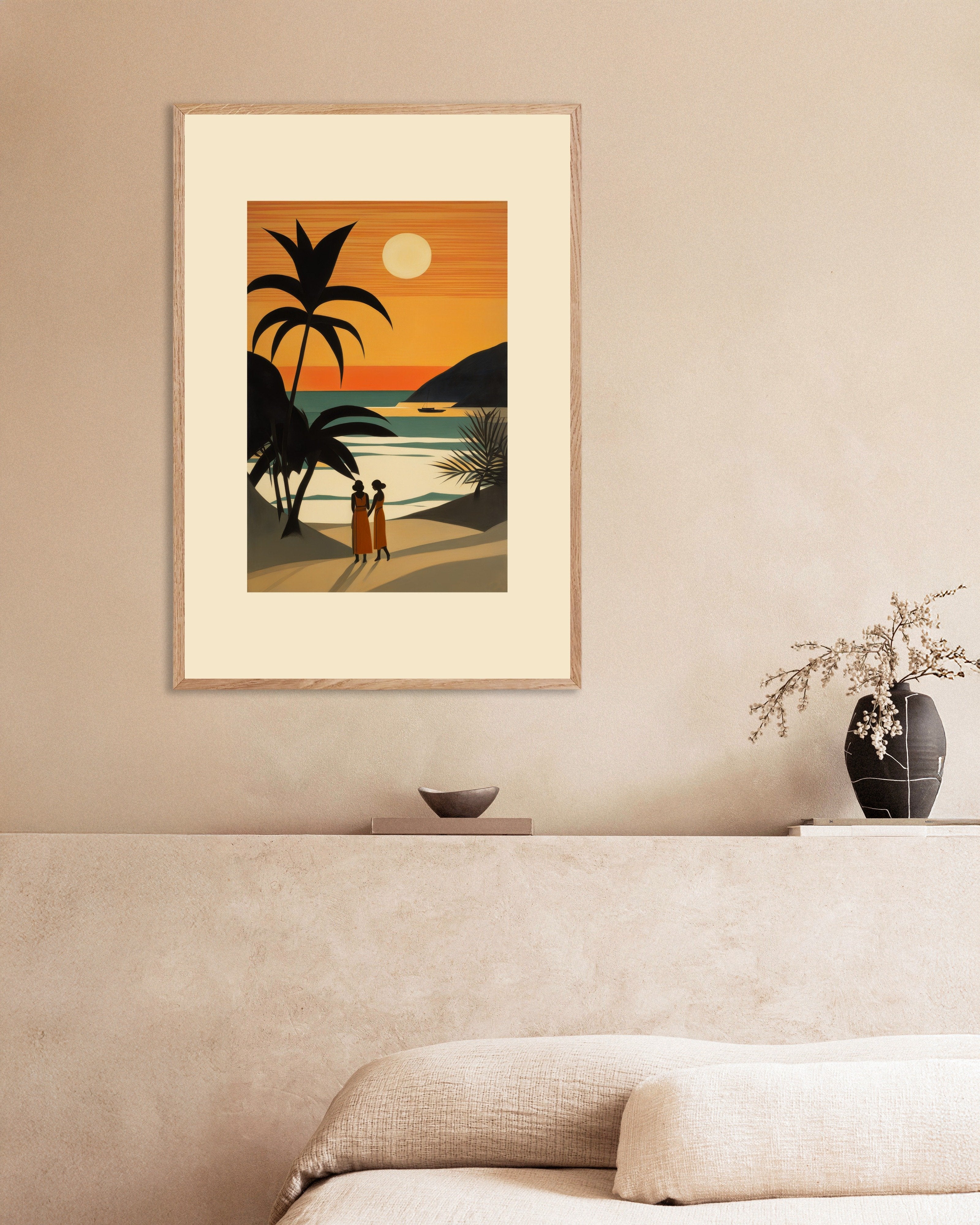 Poster of Led by your fragrance to those charming climes, Baudelaire - Poster, no text, with natural wooden frame