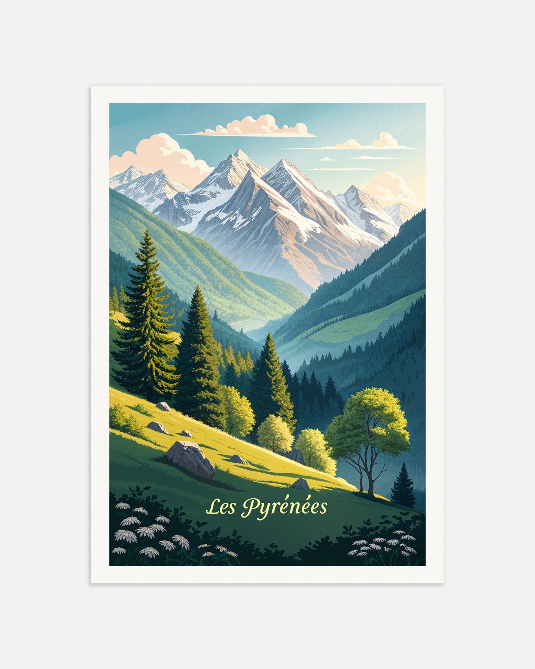 Poster of Les Pyrénées – Scenic Mountain Landscape Poster, thumbnail