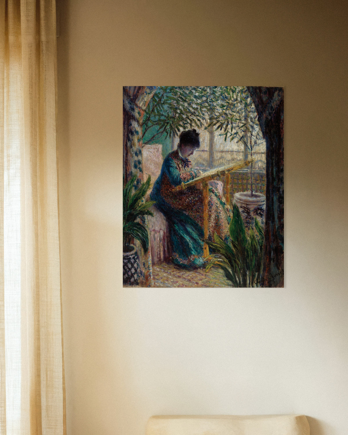 Affiche Camille au métier (1875) de Claude Monet