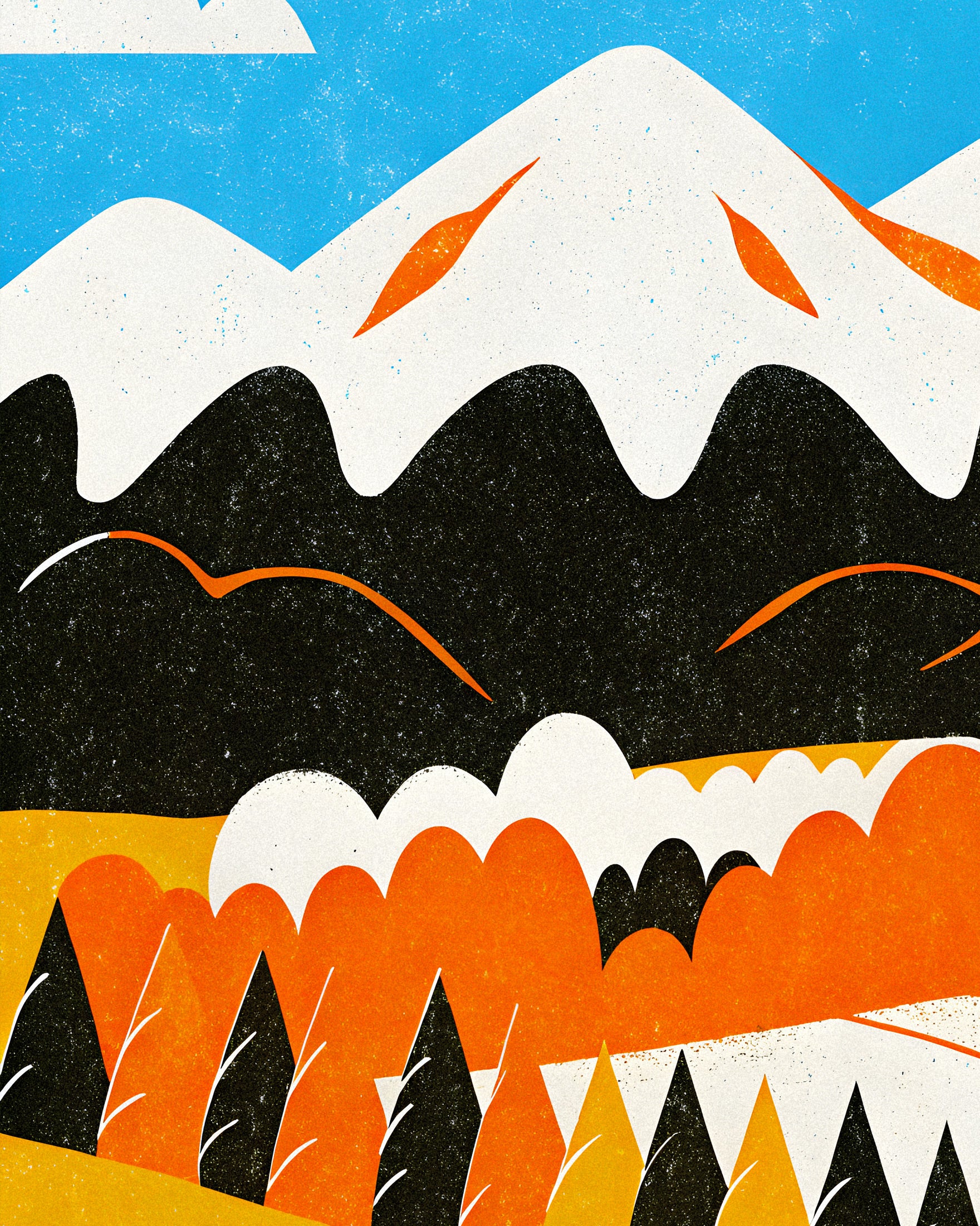 Paysage de montagne – Affiche graphique nature