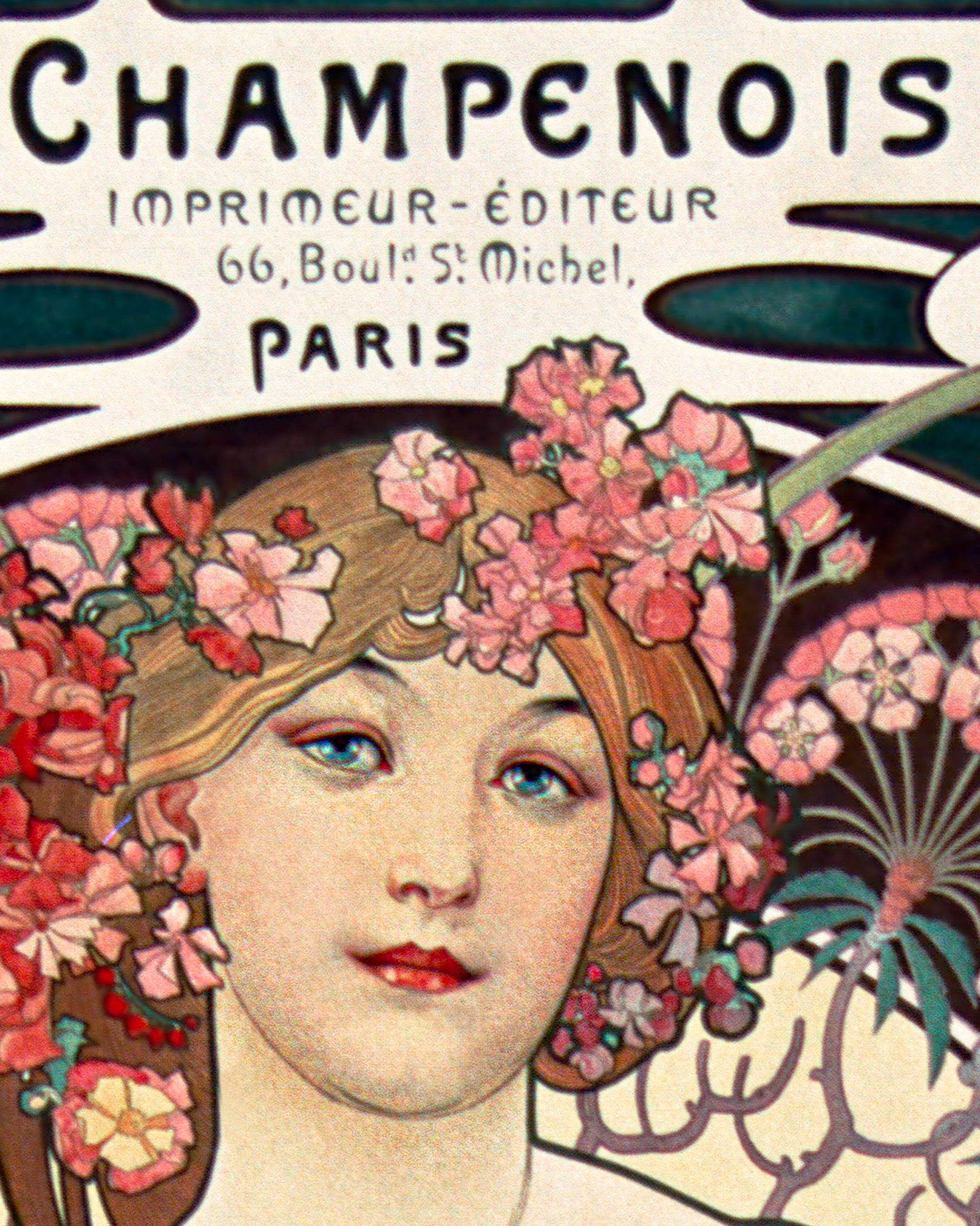 Champenois Imprimeur-Editeur, by Alfons Mucha - Affiche