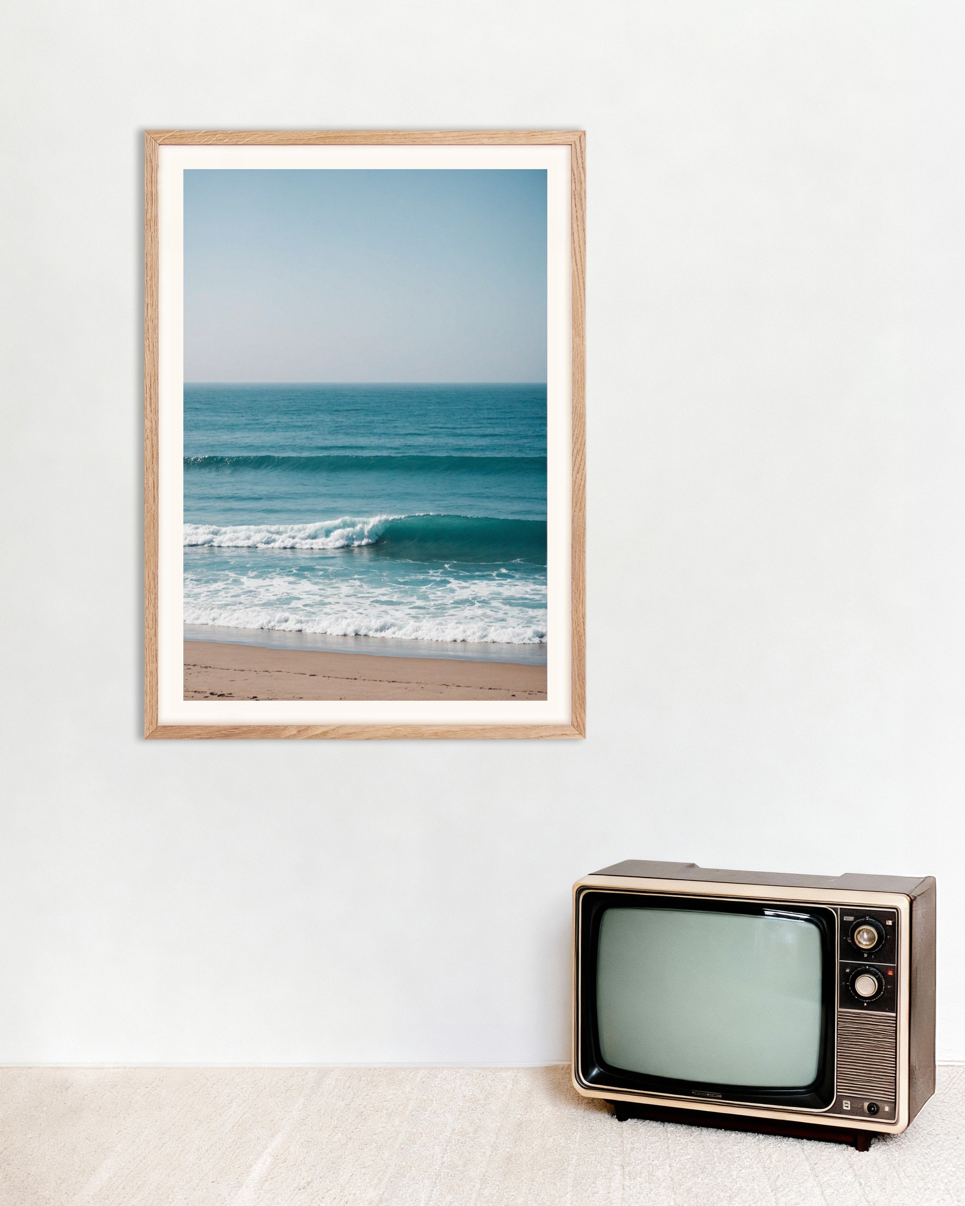 Poster of Ocean shores - Poster, with natural wooden frame