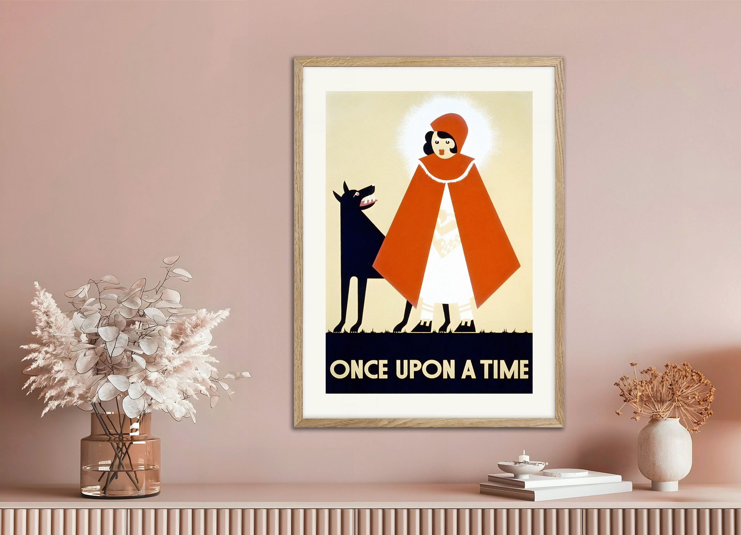 Poster of Once Upon a Time Poster, with natural wooden frame