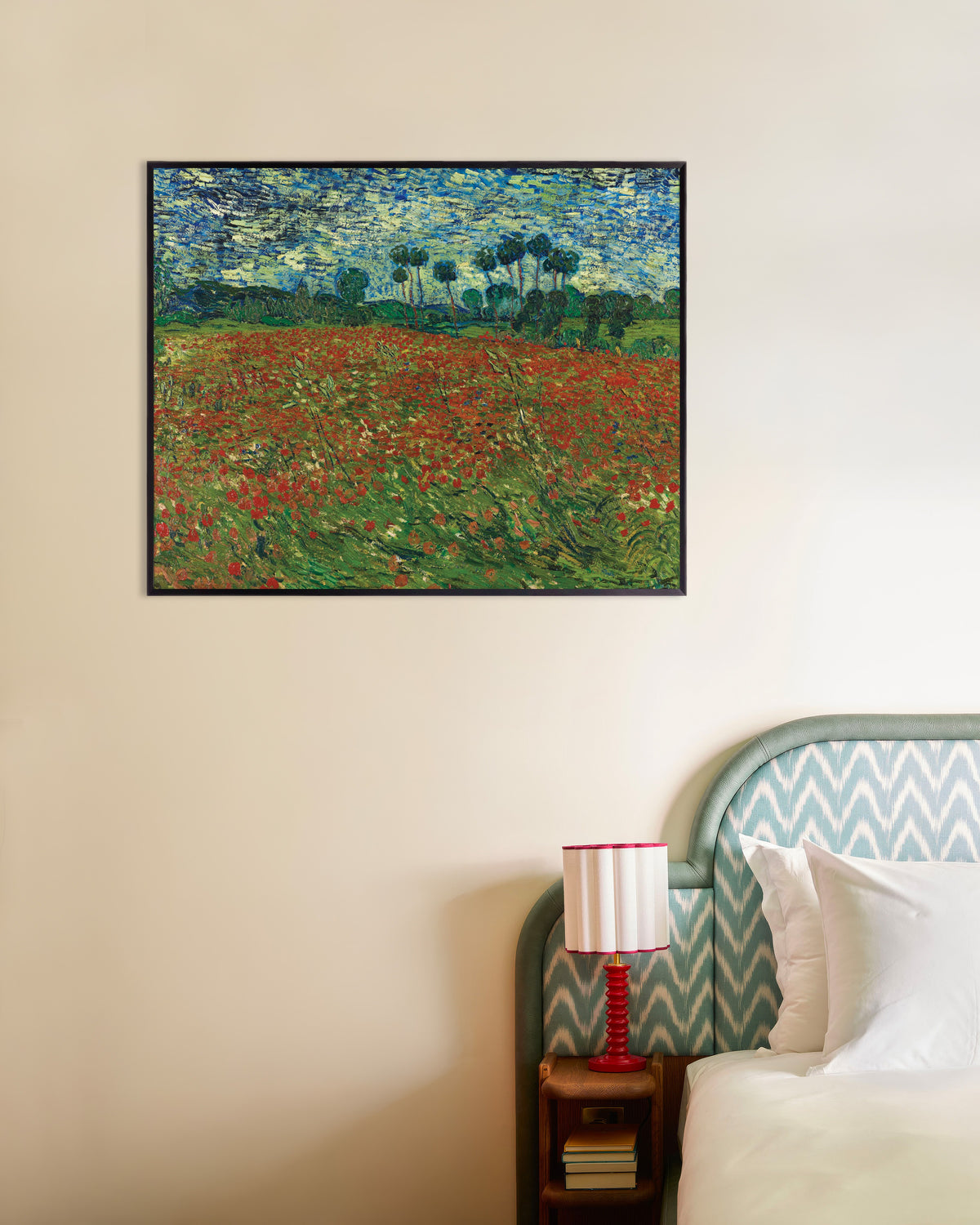 Poster de Champ de coquelicots (1890) de Vincent van Gogh, avec un cadre métallique
