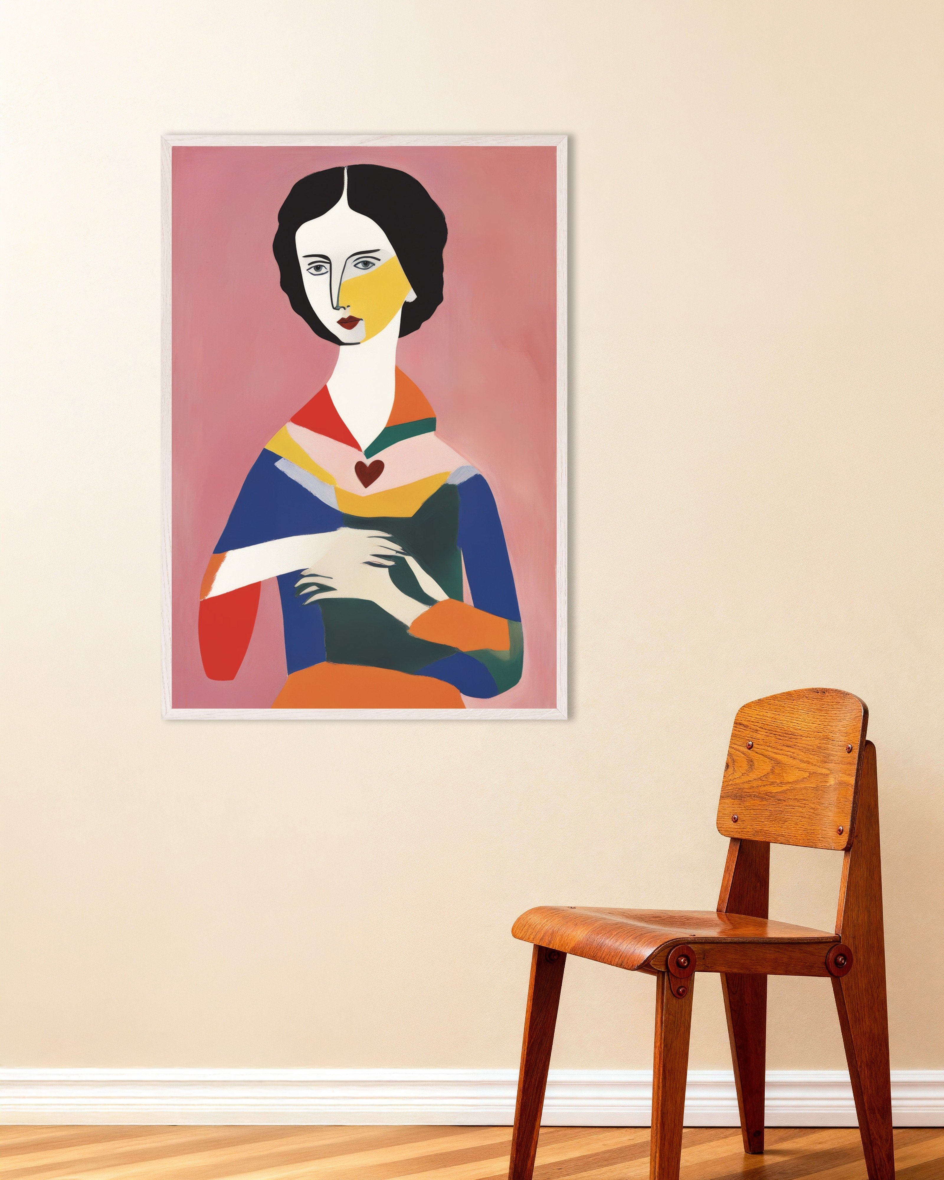 Poster of Portrait of Natasha art print, with white wooden frame