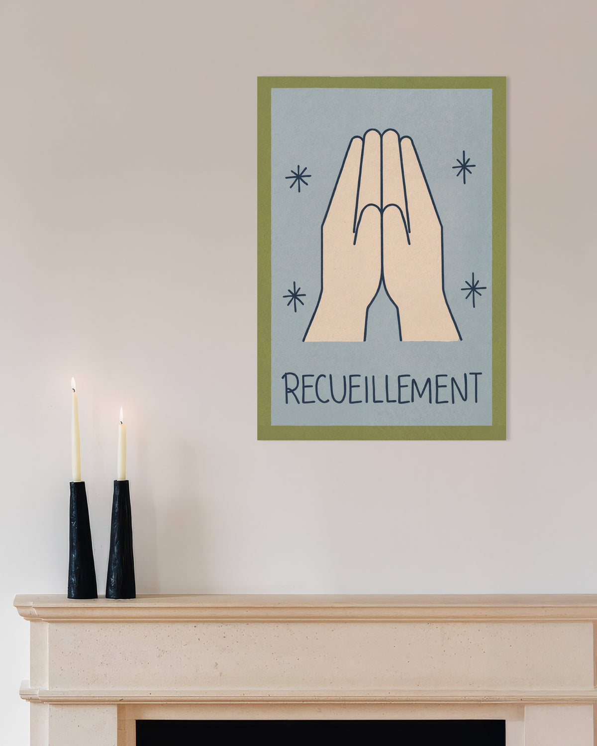 Poster « Recueillement - Art minimaliste au trait »
