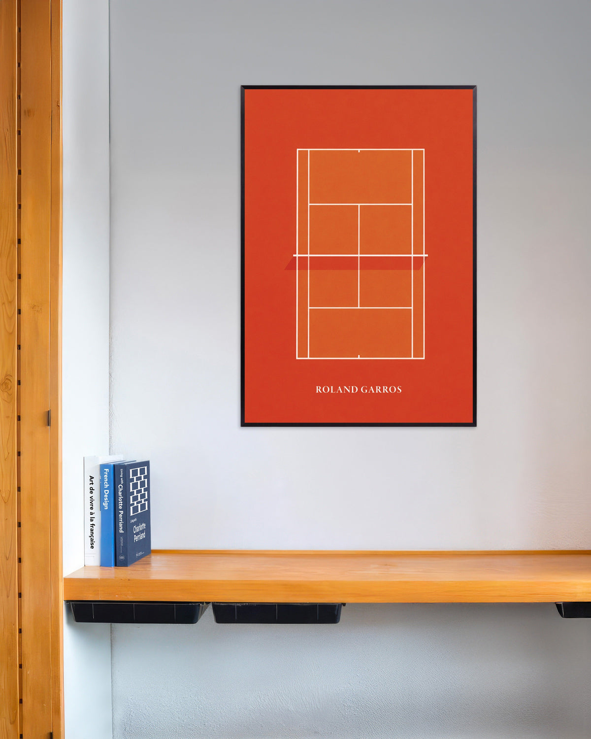 Poster of Roland Garros poster – Clay court tennis art print, with metal frame