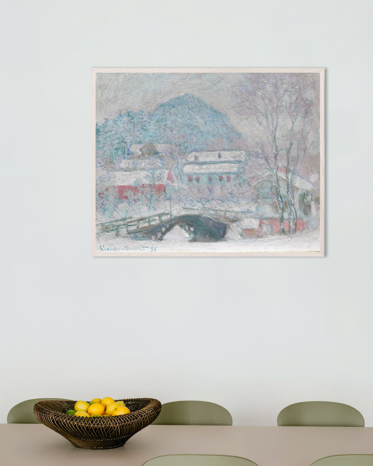 Affiche Sandvika, Norvège (1895) de Claude Monet, avec un cadre en bois blanc
